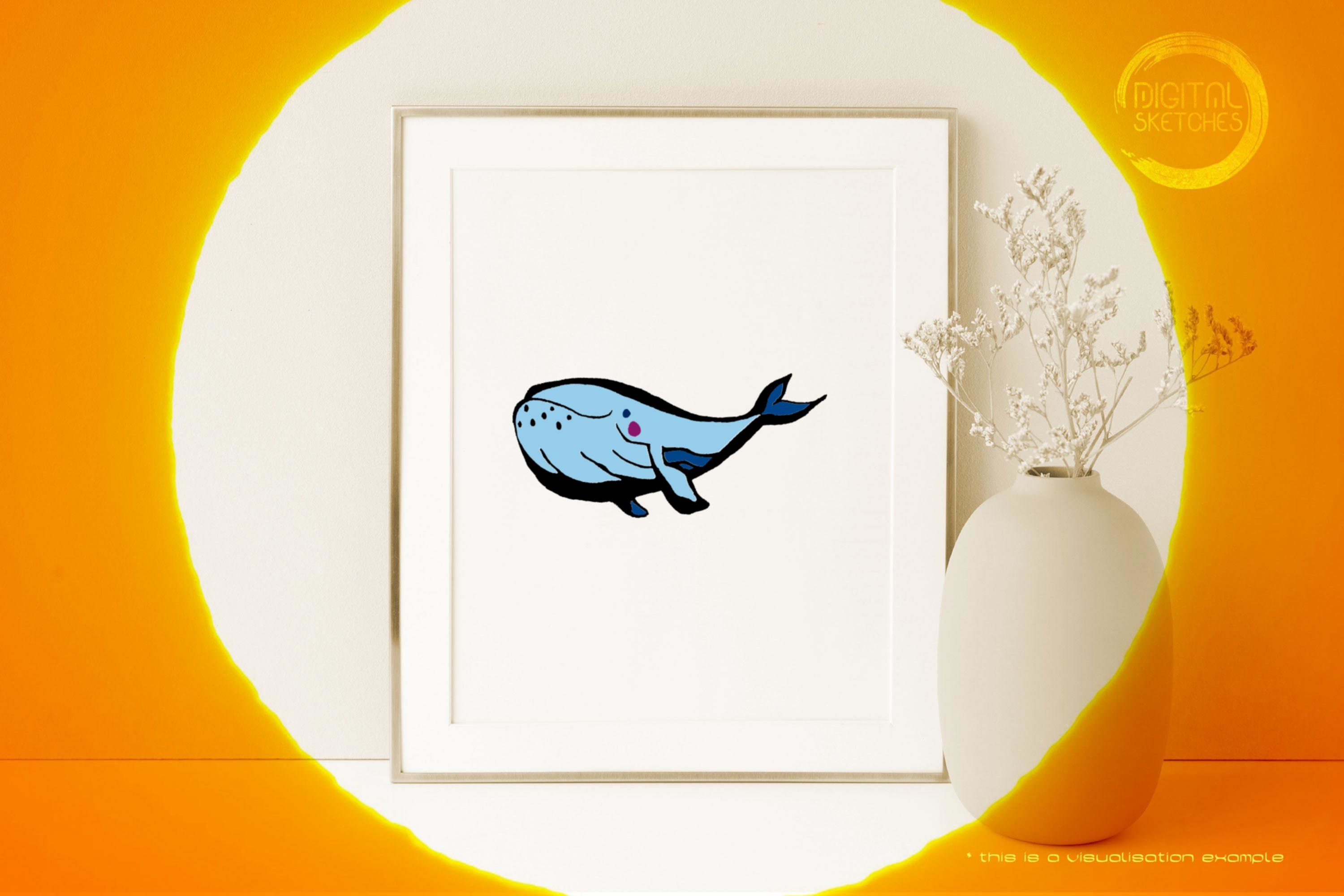 Whale Hand-Drawn