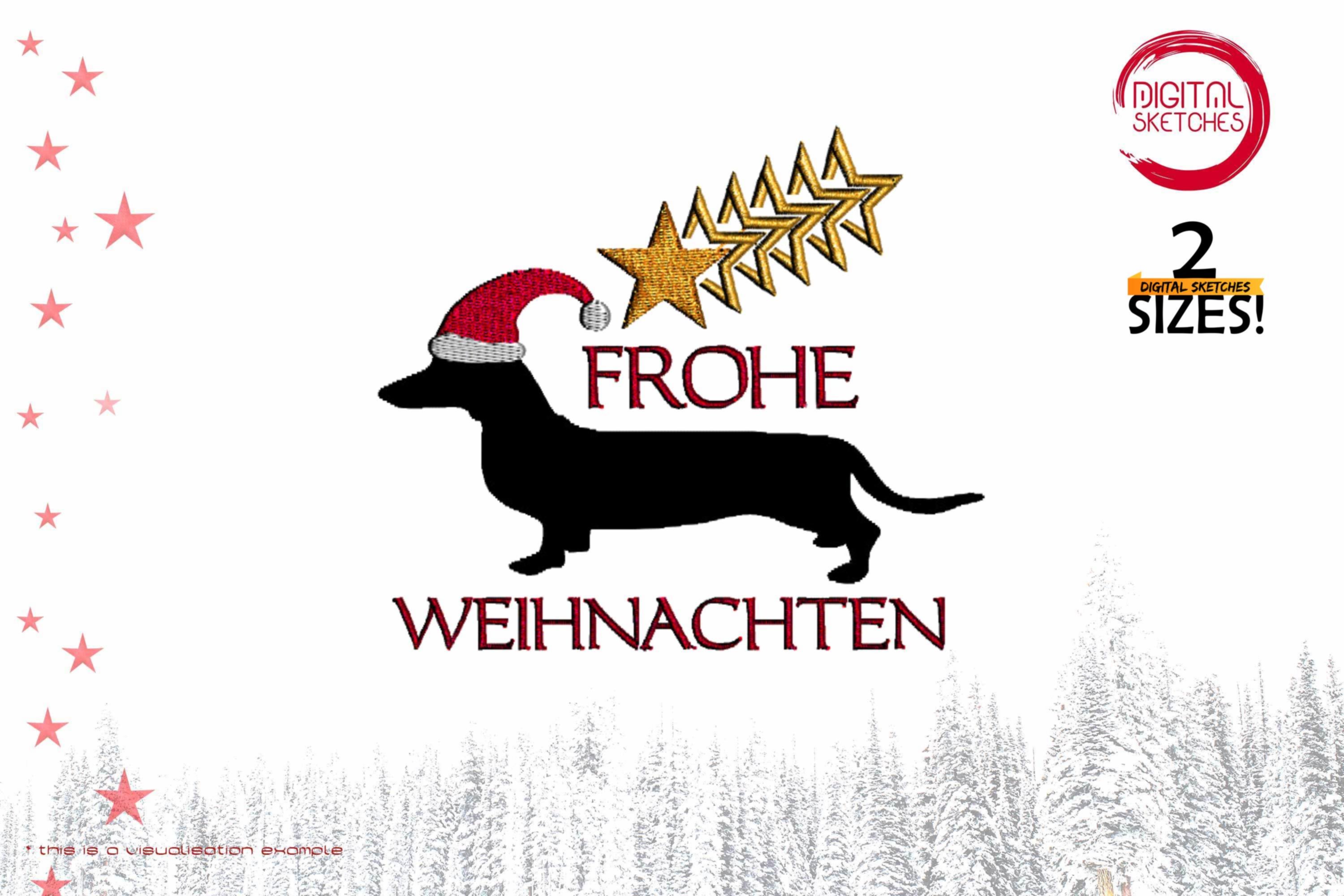 Dachshund German Saying - Frohe Weihnachten 