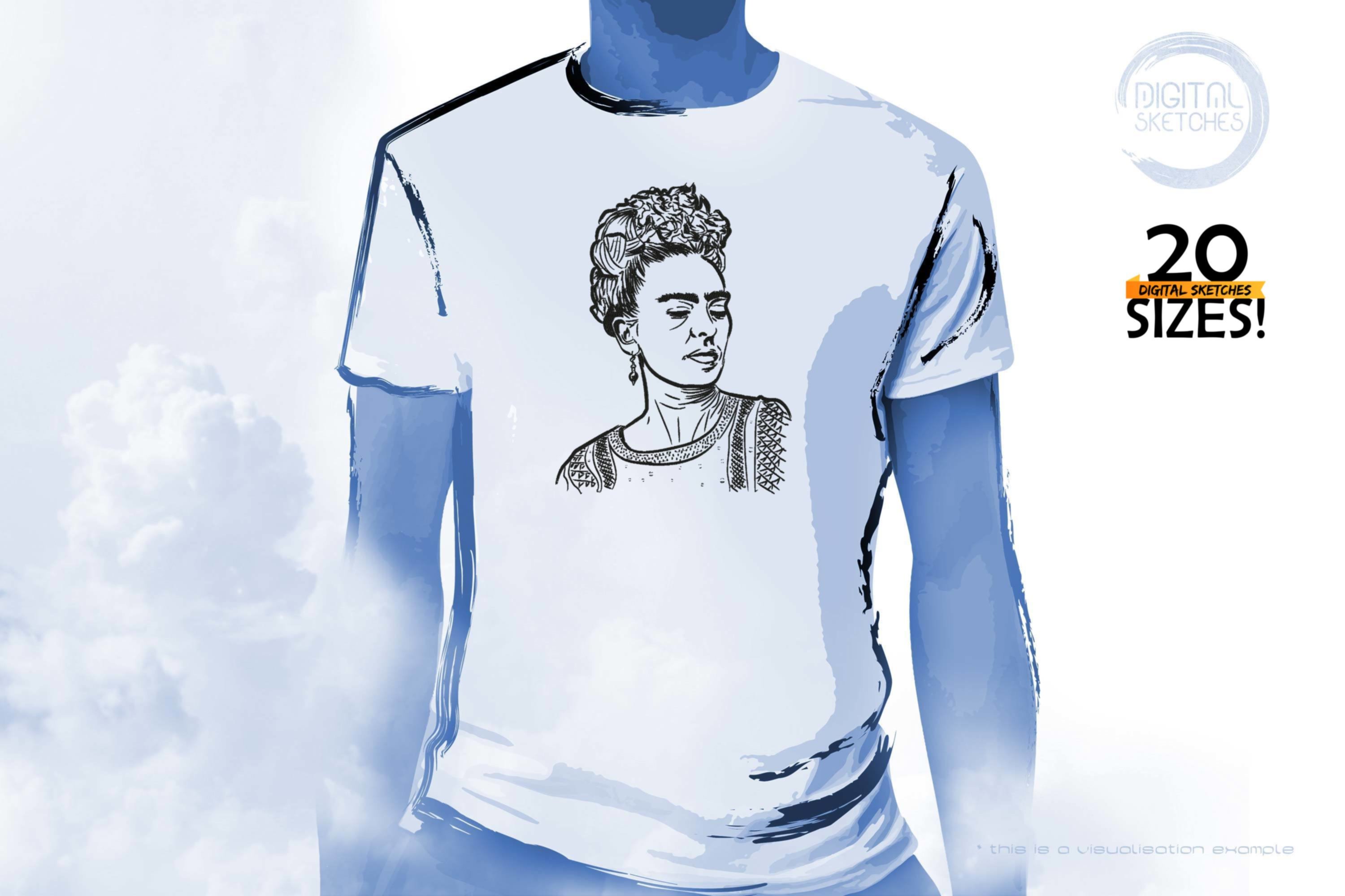 Tribute To Artist Magdalena Carmen Frieda Kahlo Y Calderon aka Frida Kahlo (Hand-Drawn Portrait)