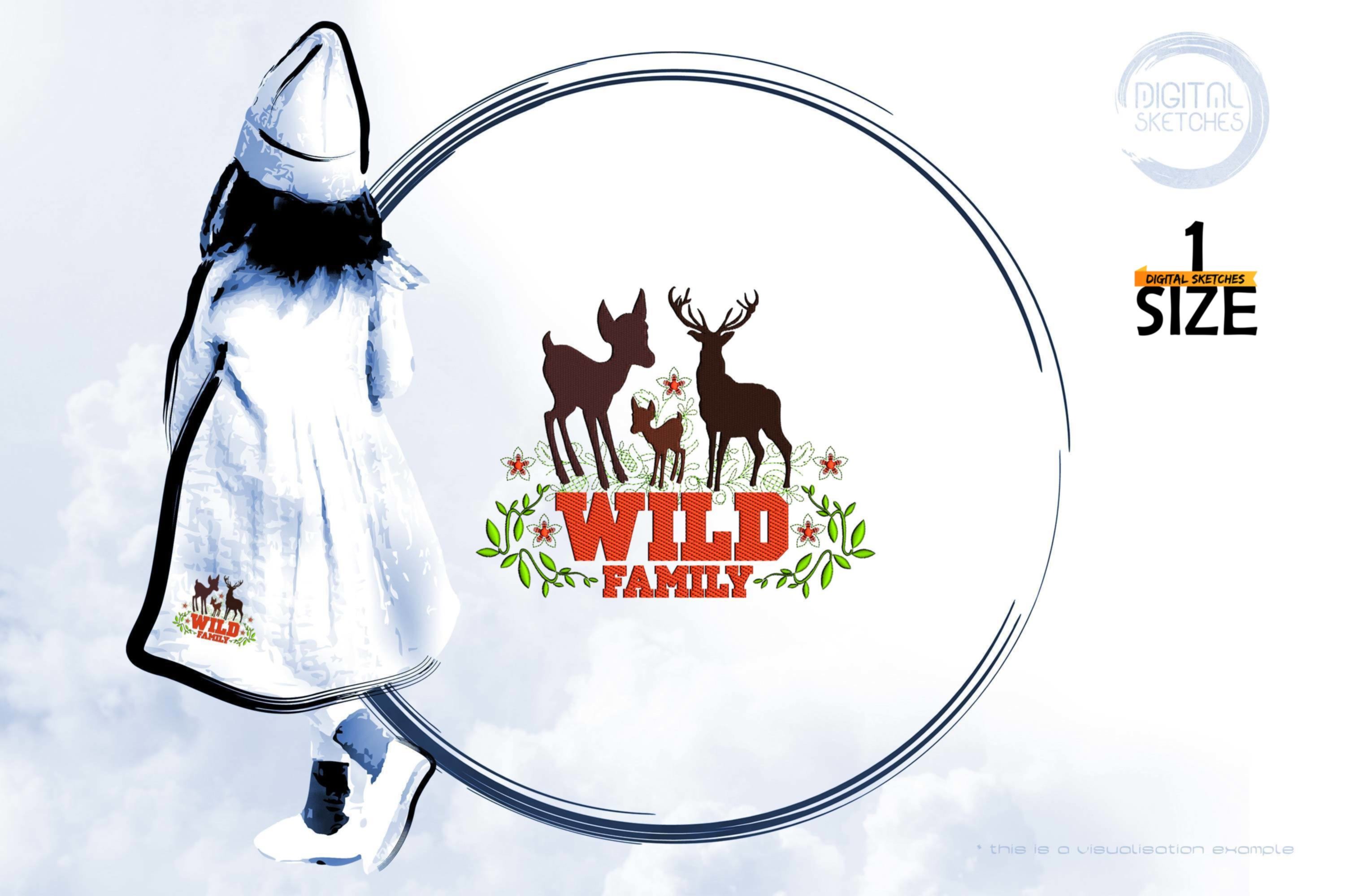 Wild Deer Family Forest Animals