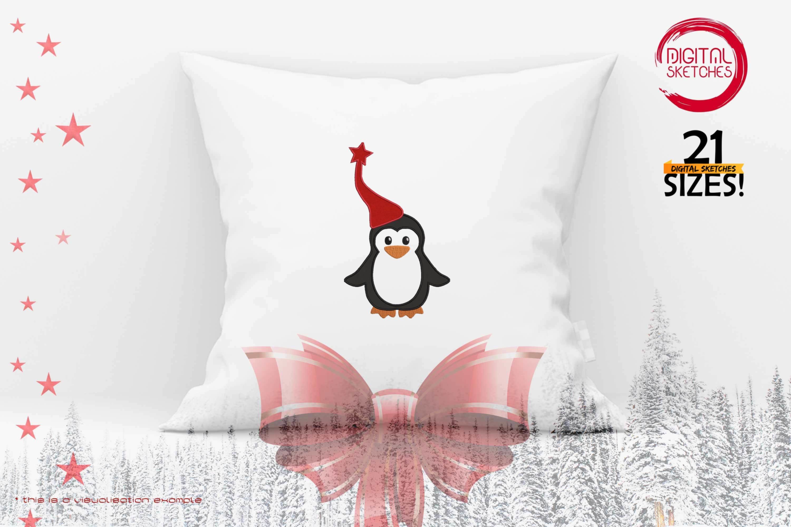 Christmas Elf Penguin Applique