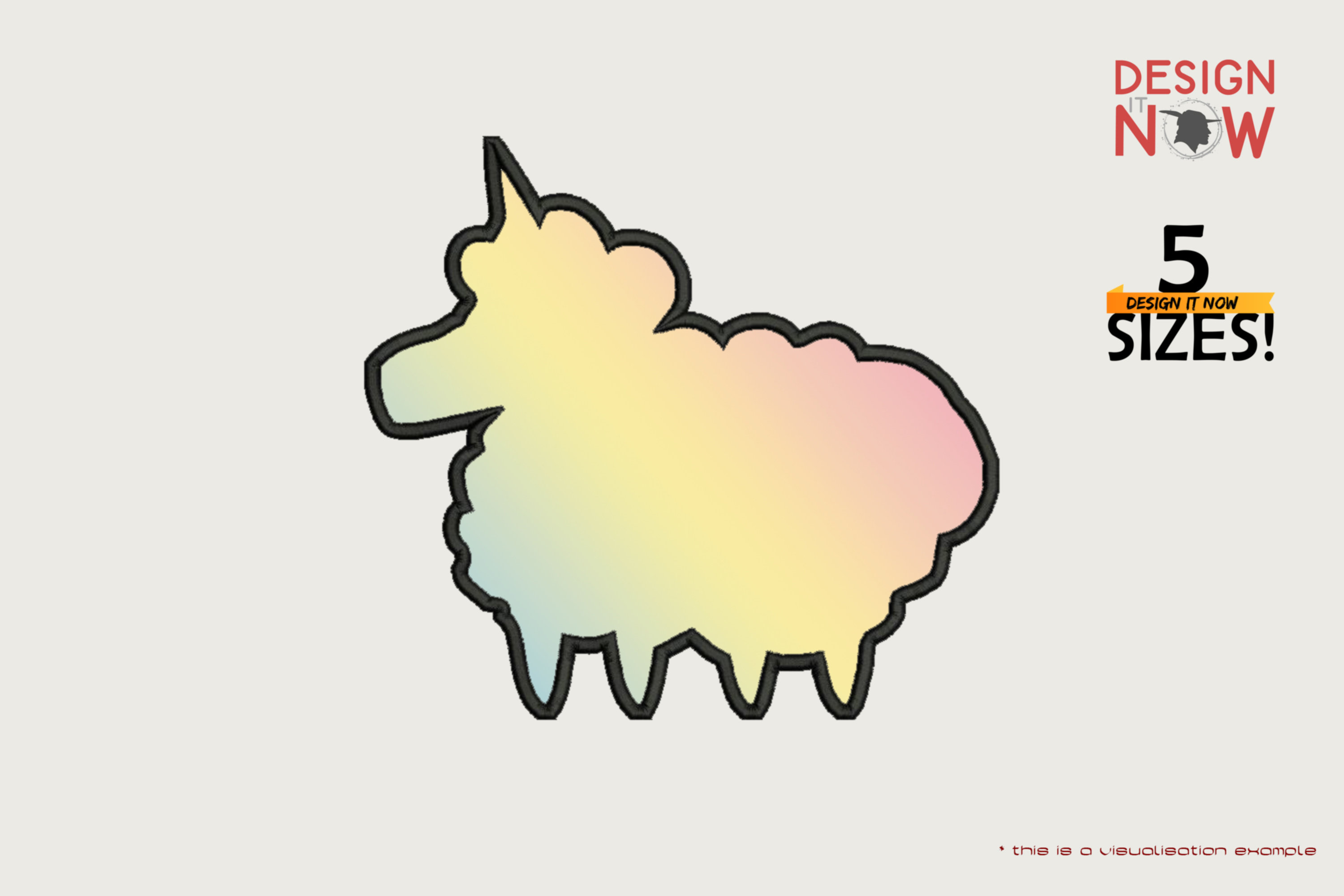 Unicorn Sheep Applique Design