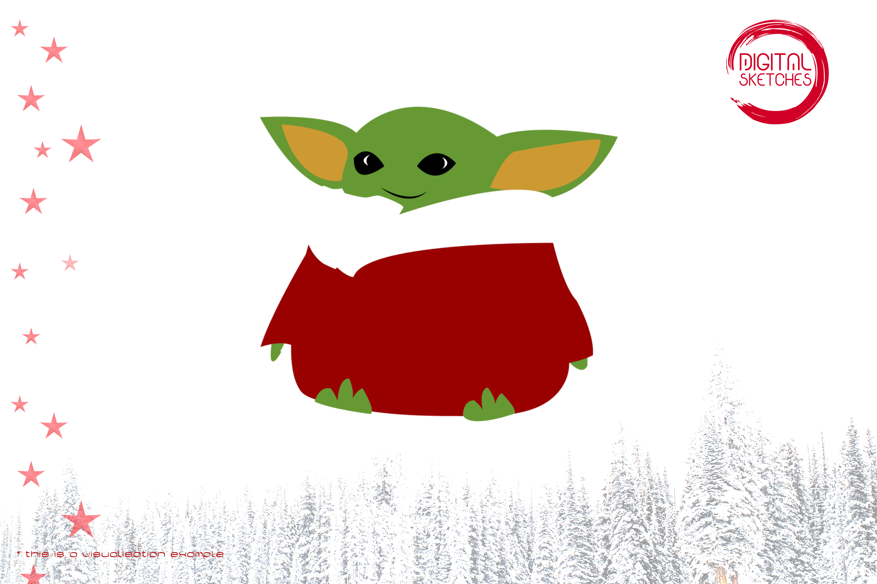 Tribute To Fictional Character Grogu aka Baby Yoda (Santa Claus)