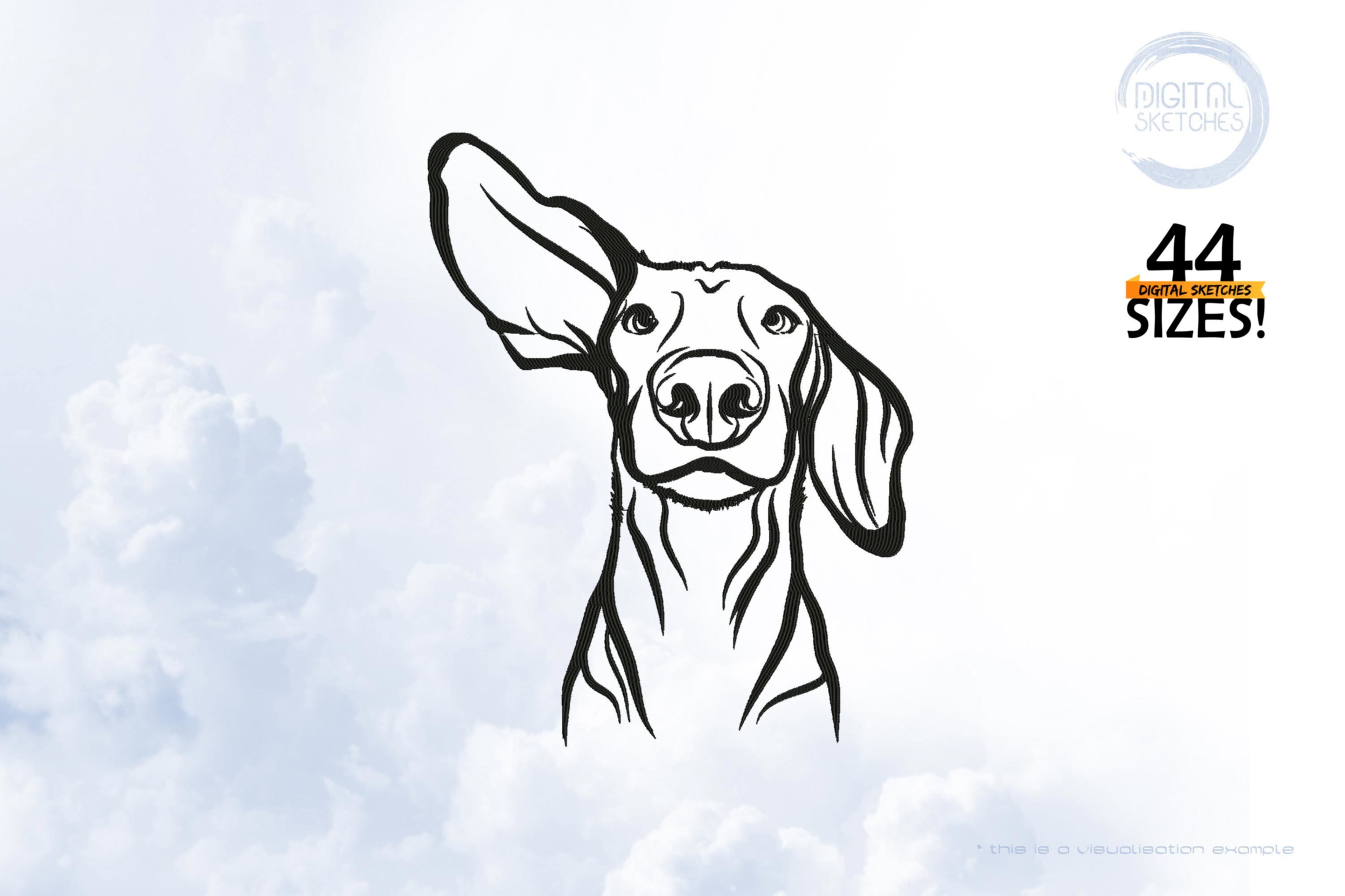 Funny Big Ears Dog Sketch 