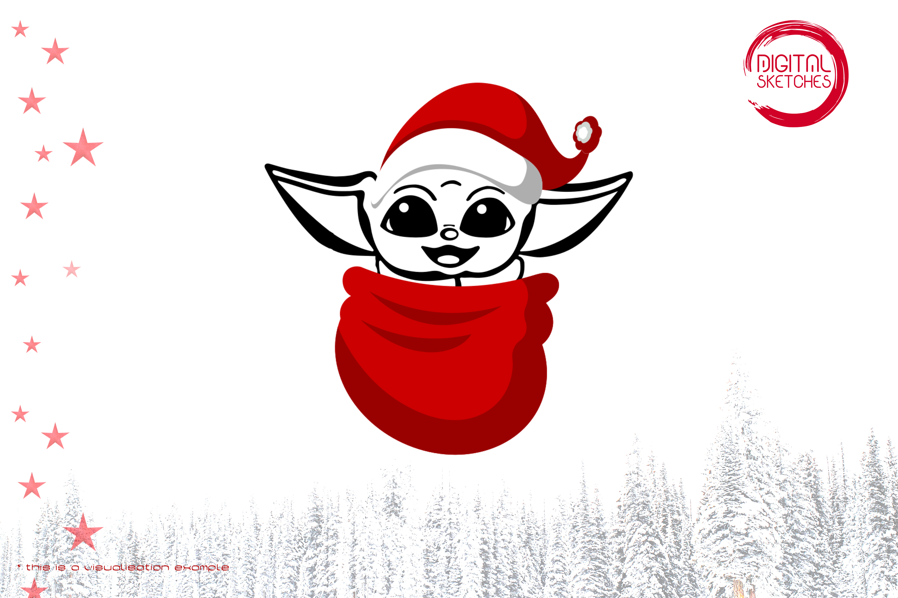 Tribute To Fictional Character Grogu aka Baby Yoda (Christmas)