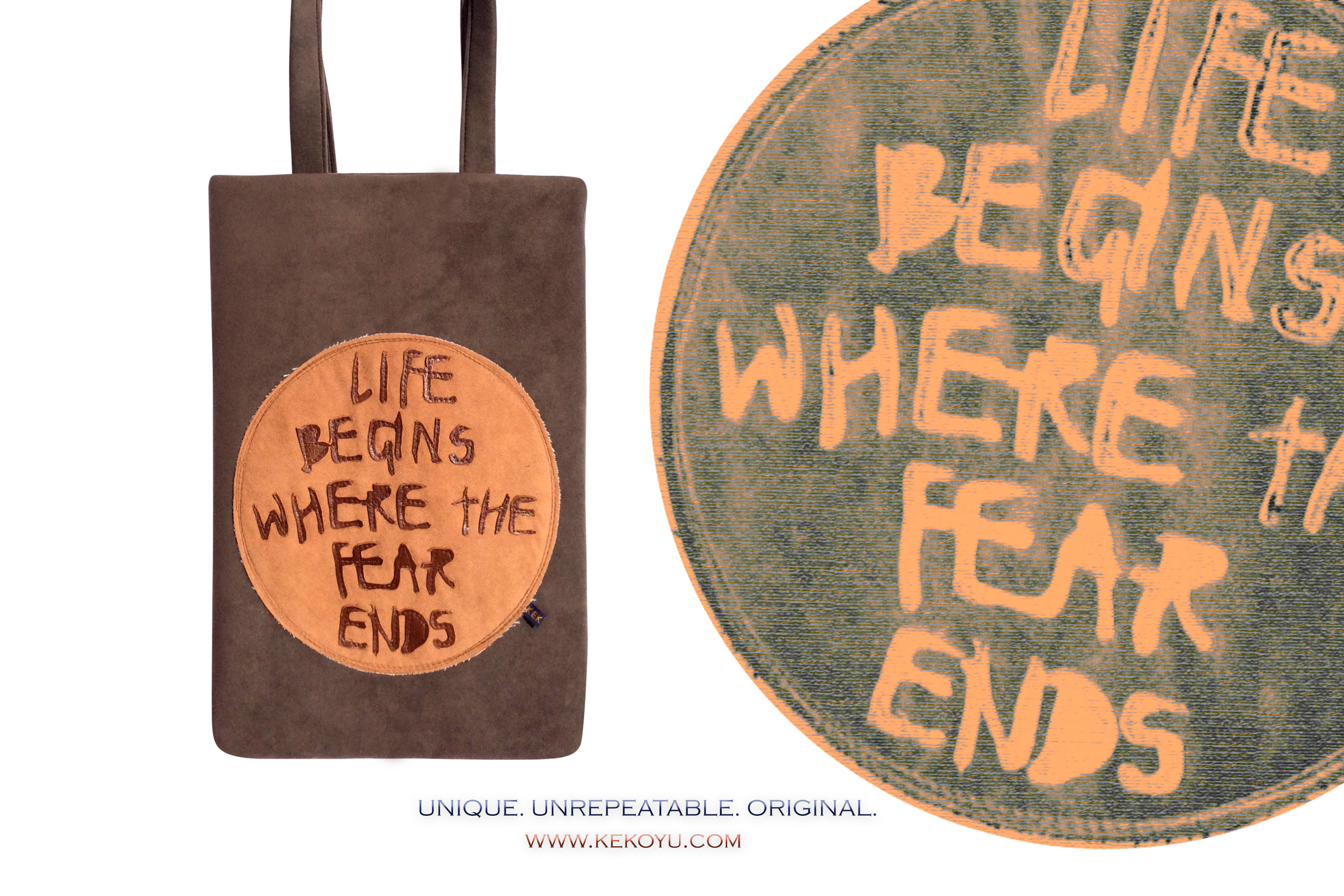  Life Begins Fear Ends Padded Laptop Tote Bag 