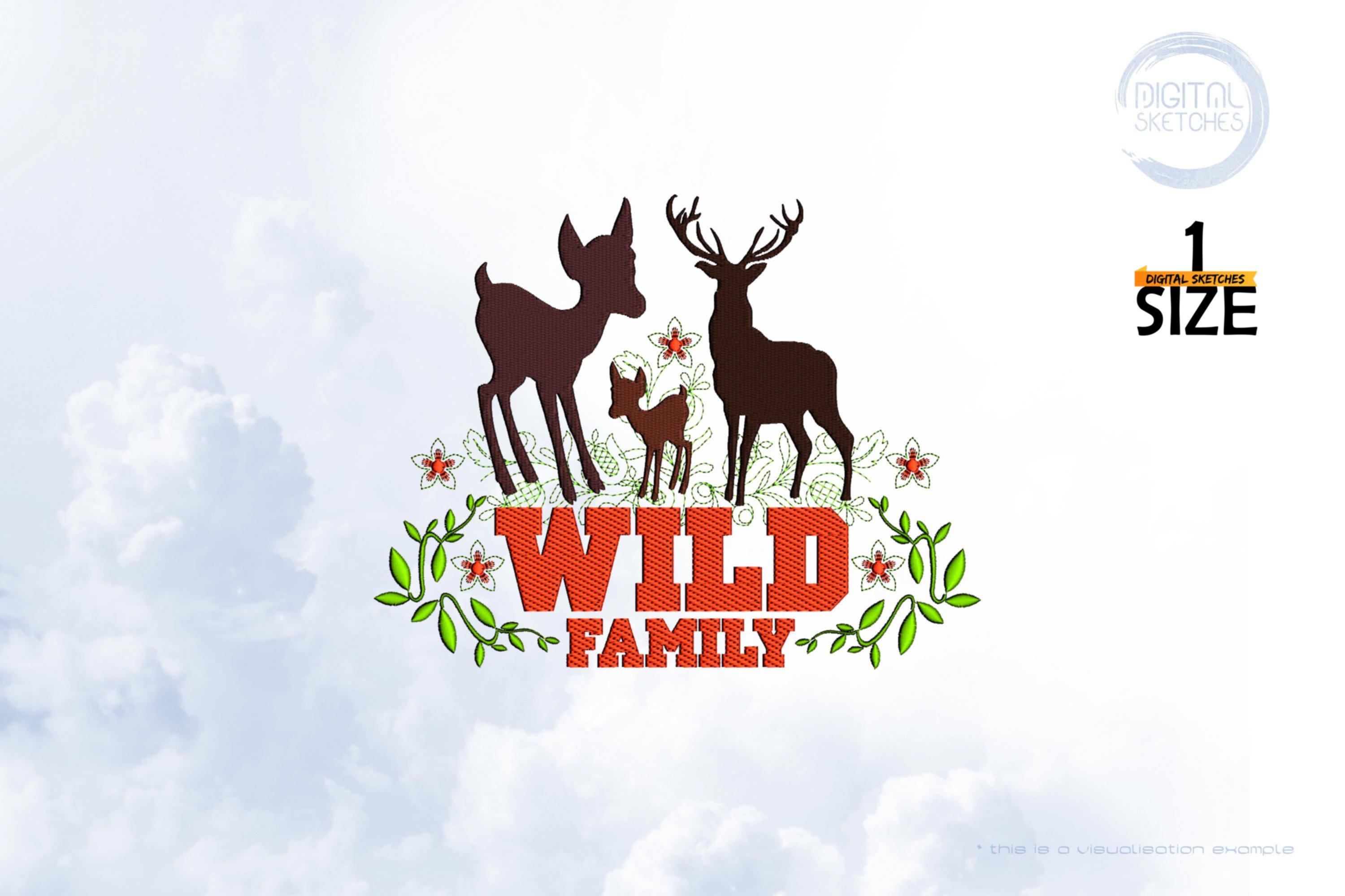 Wild Deer Family Forest Animals