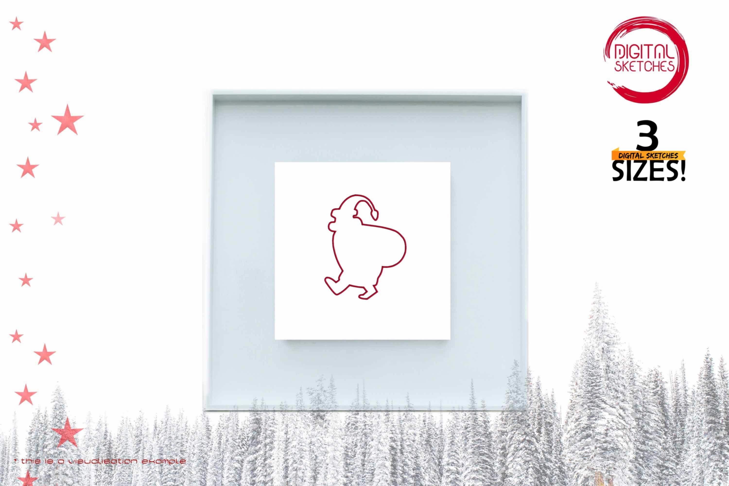 Santa Claus Silhouette Applique Design