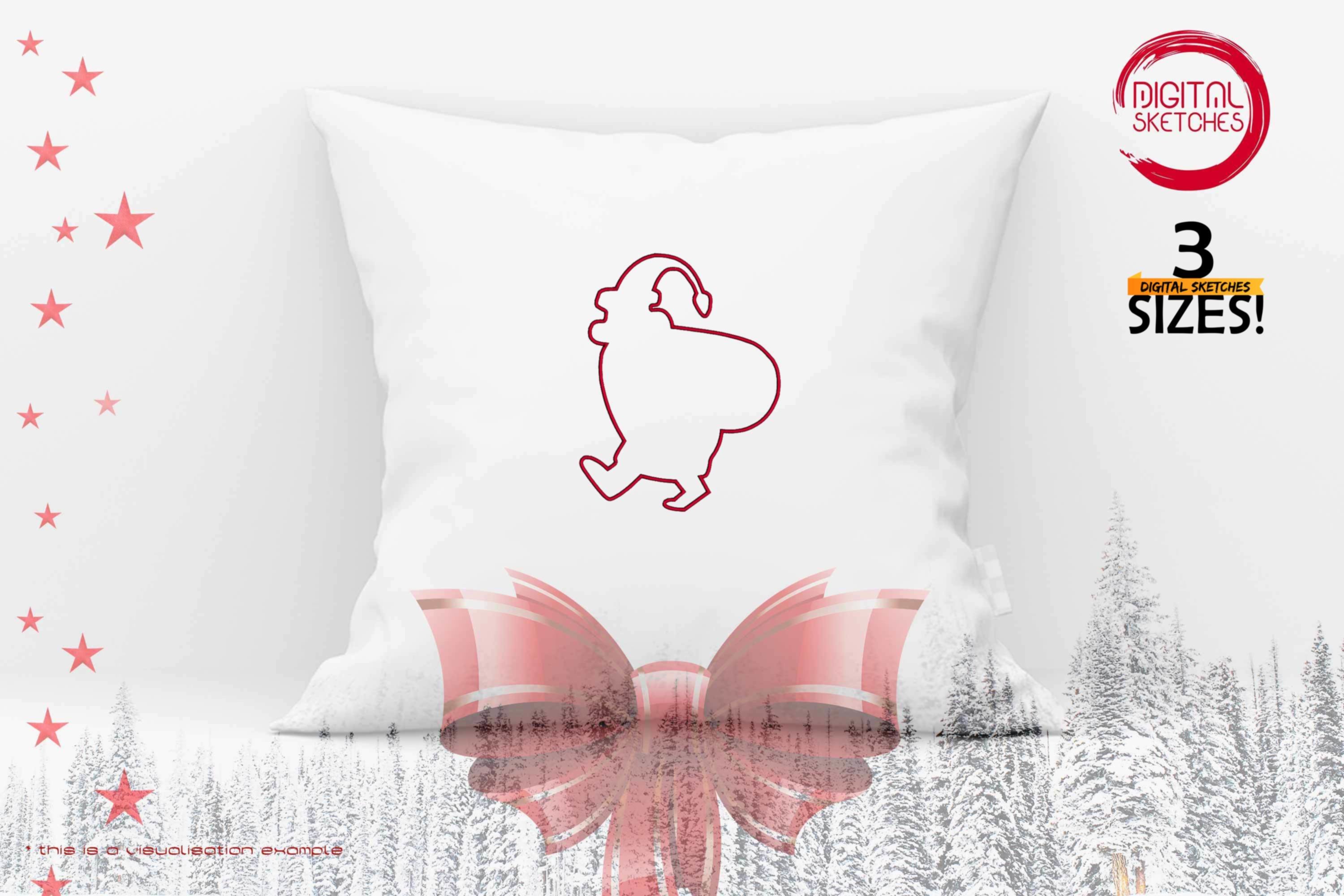 Santa Claus Silhouette Applique Design