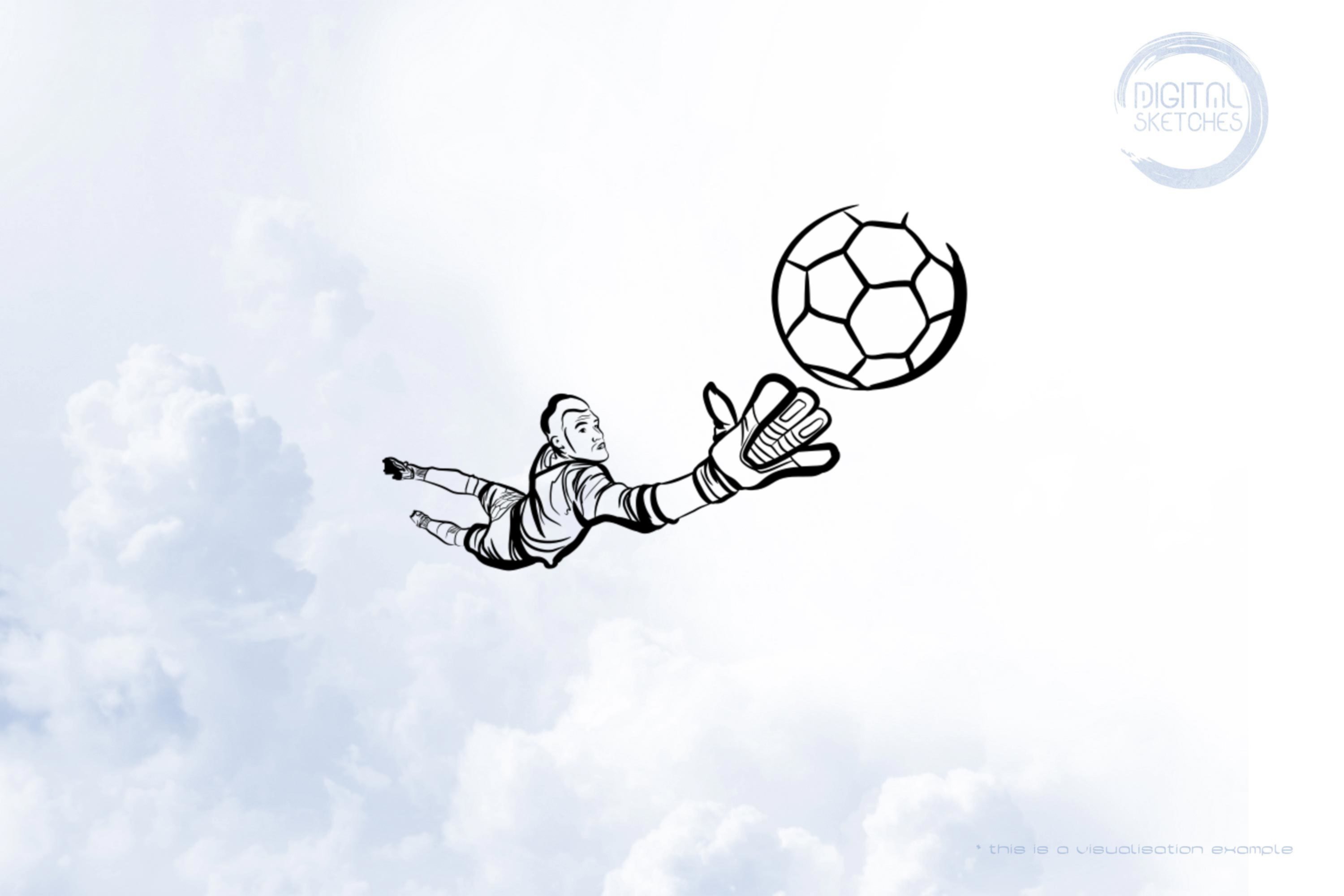 Soccer Player Drawing Art