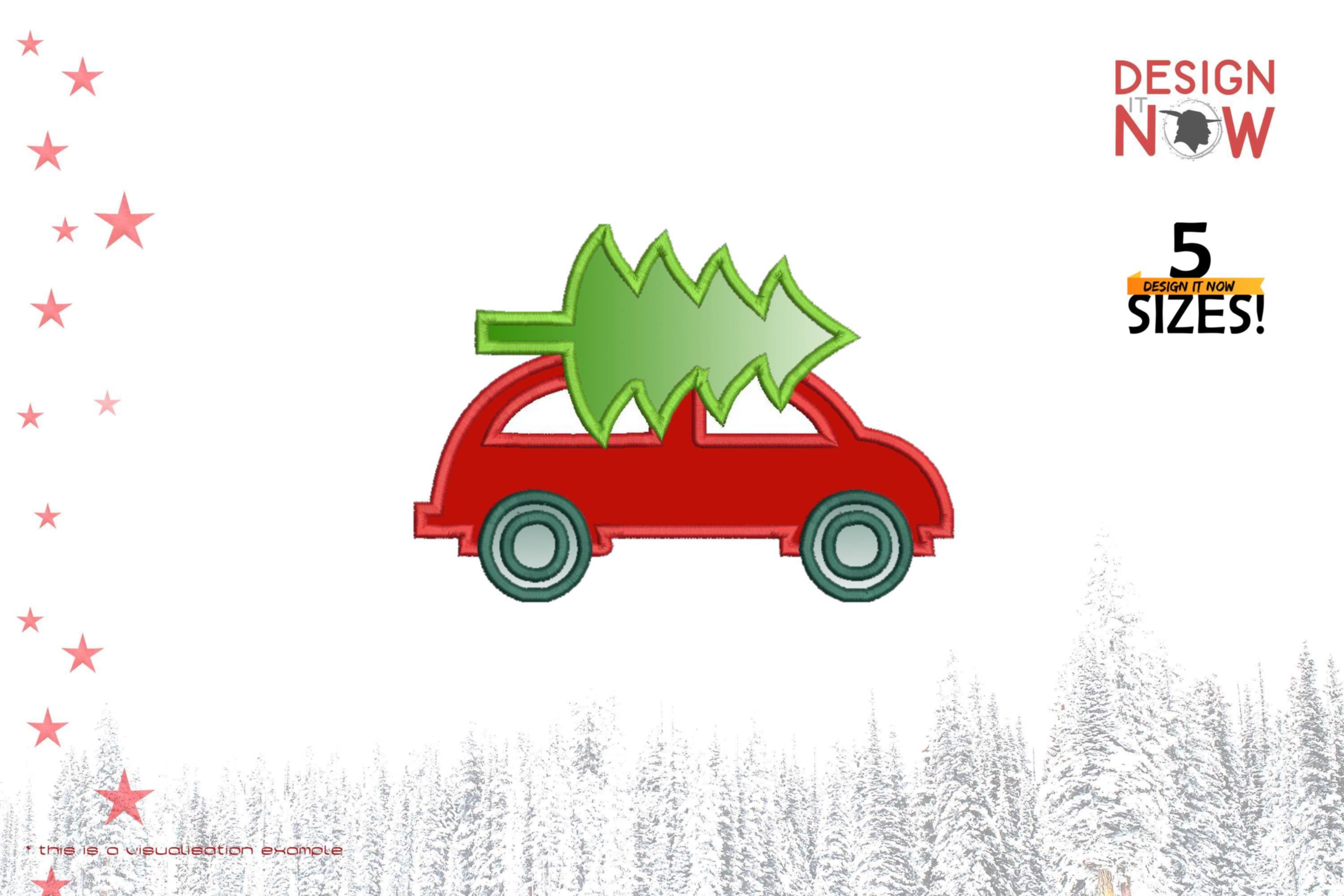 Christmas Tree Car Transport Applique
