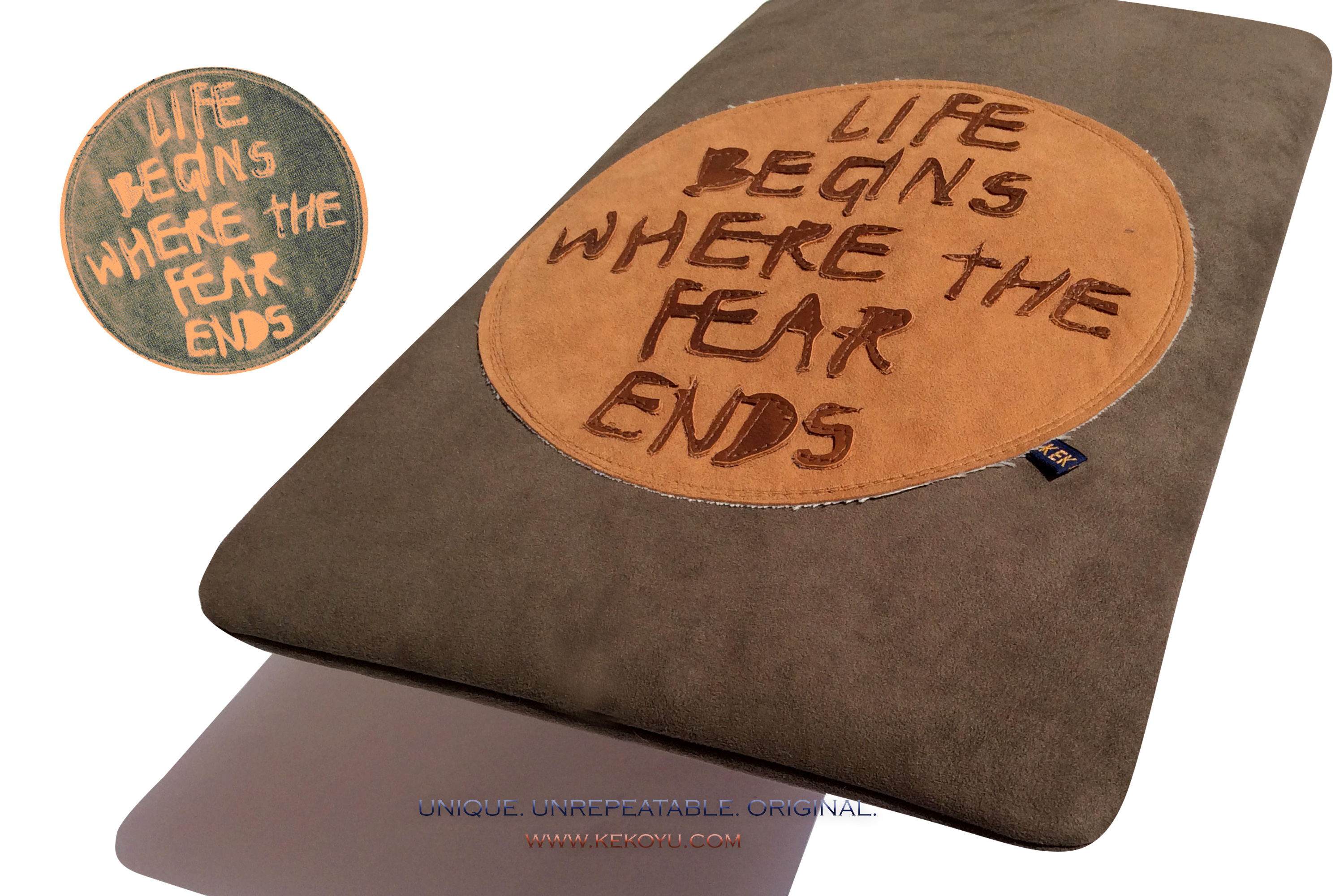  Life Begins Fear Ends Padded Laptop Tote Bag 