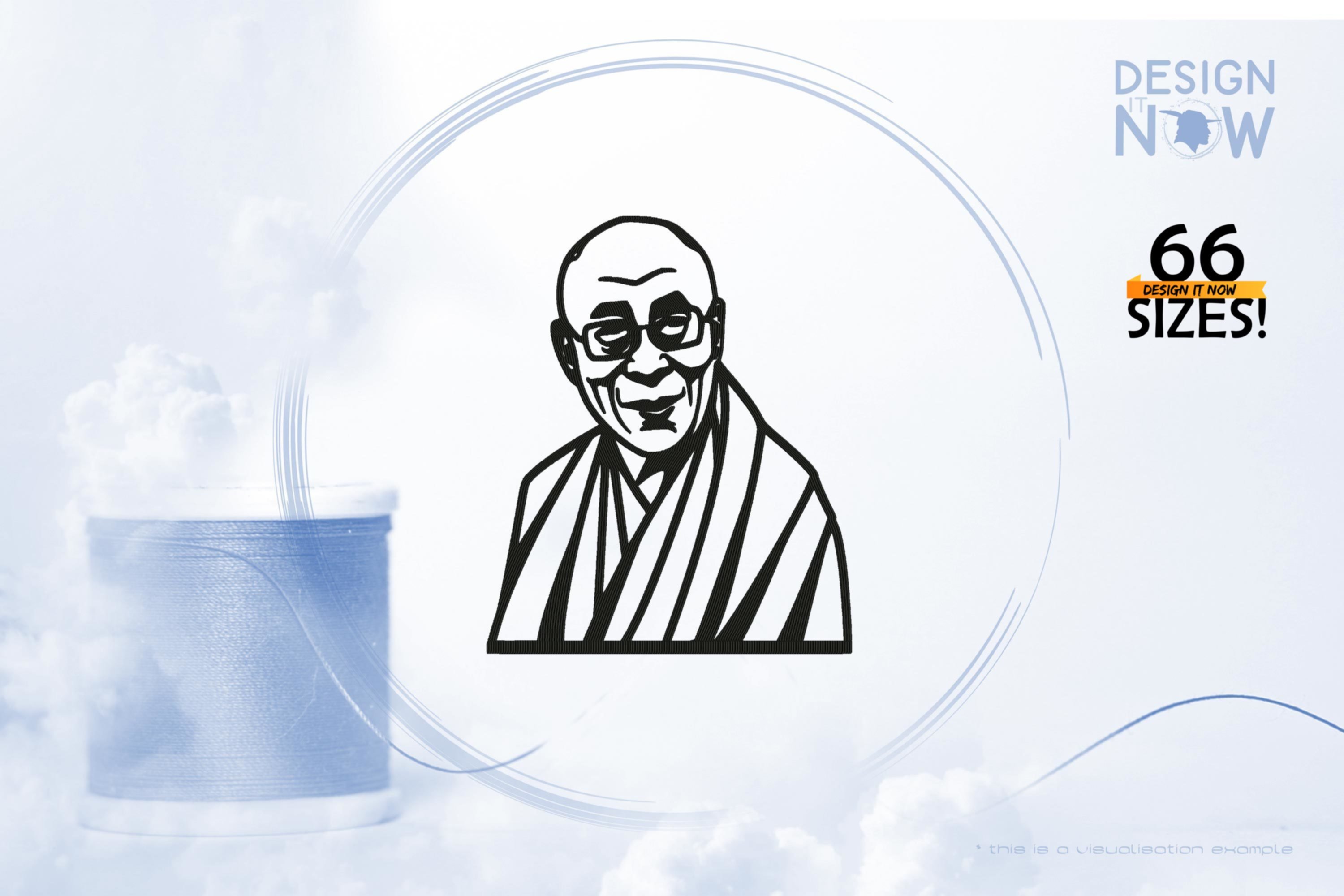  Tribute To Buddhist Monk Tenzin Gyatso Aka Dalai Lama (Line Art) 