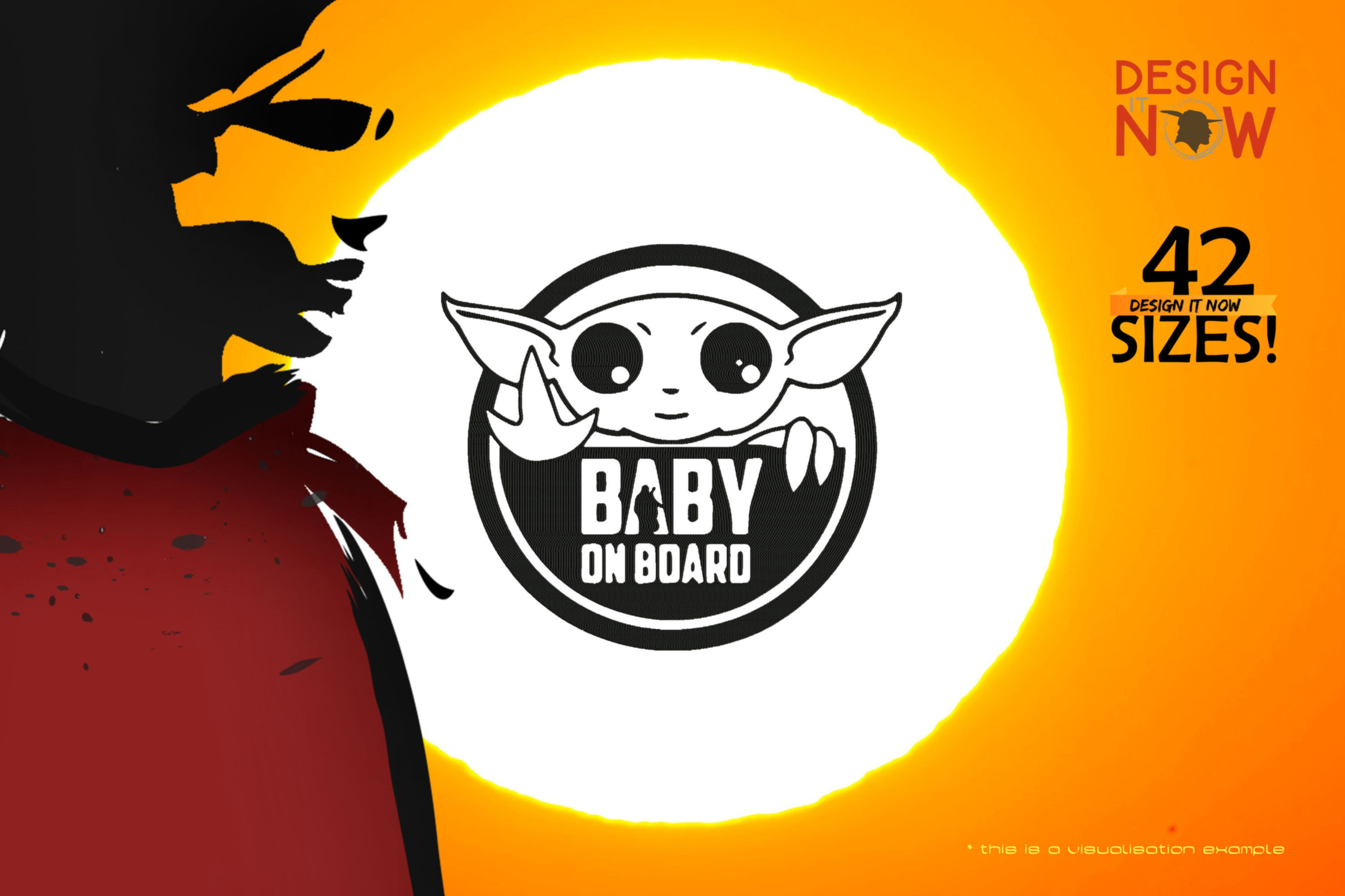 Tribute To Fictional Character Grogu aka Baby Yoda (On Board)