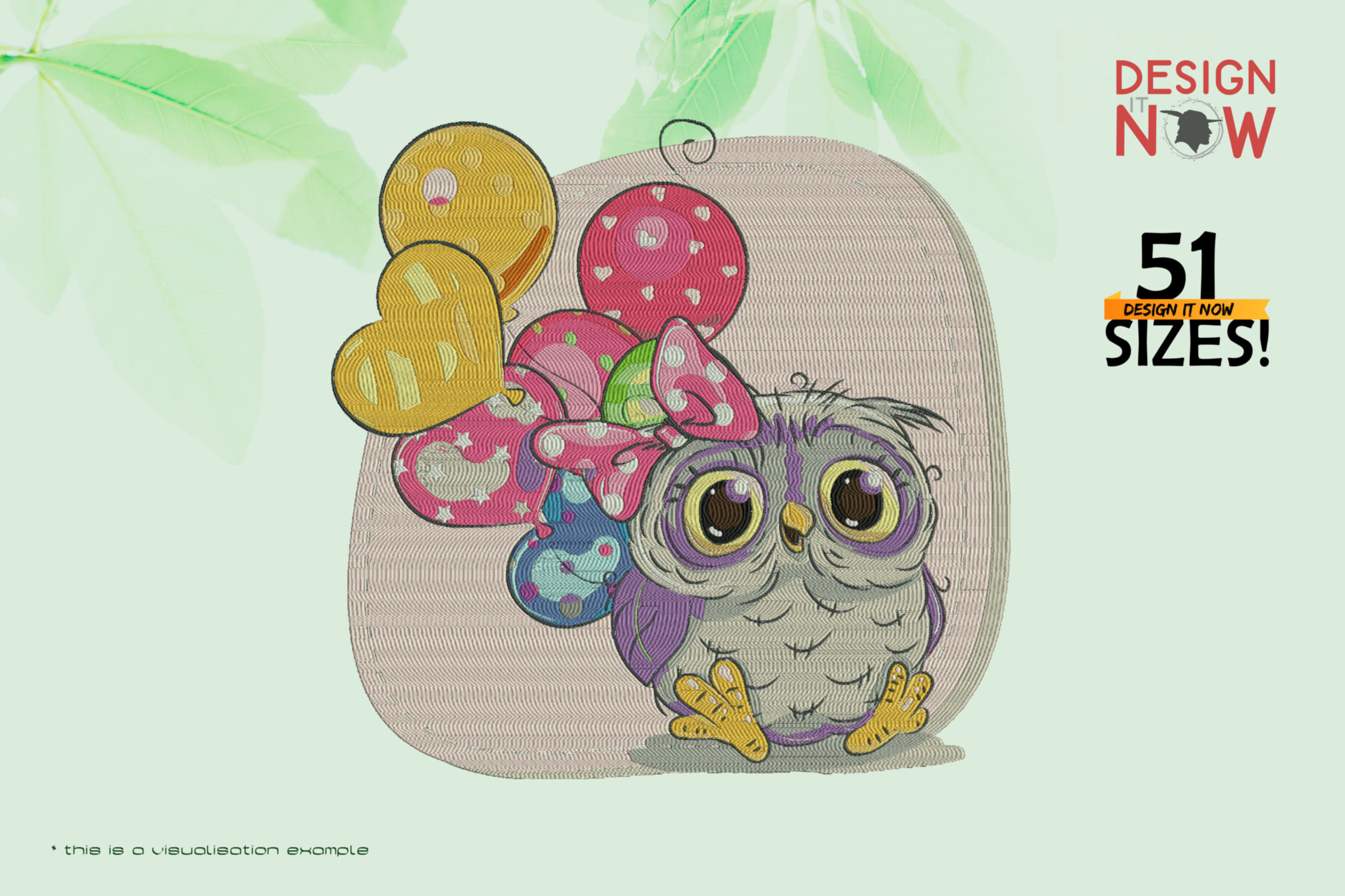 Lovely Owl With Balloons