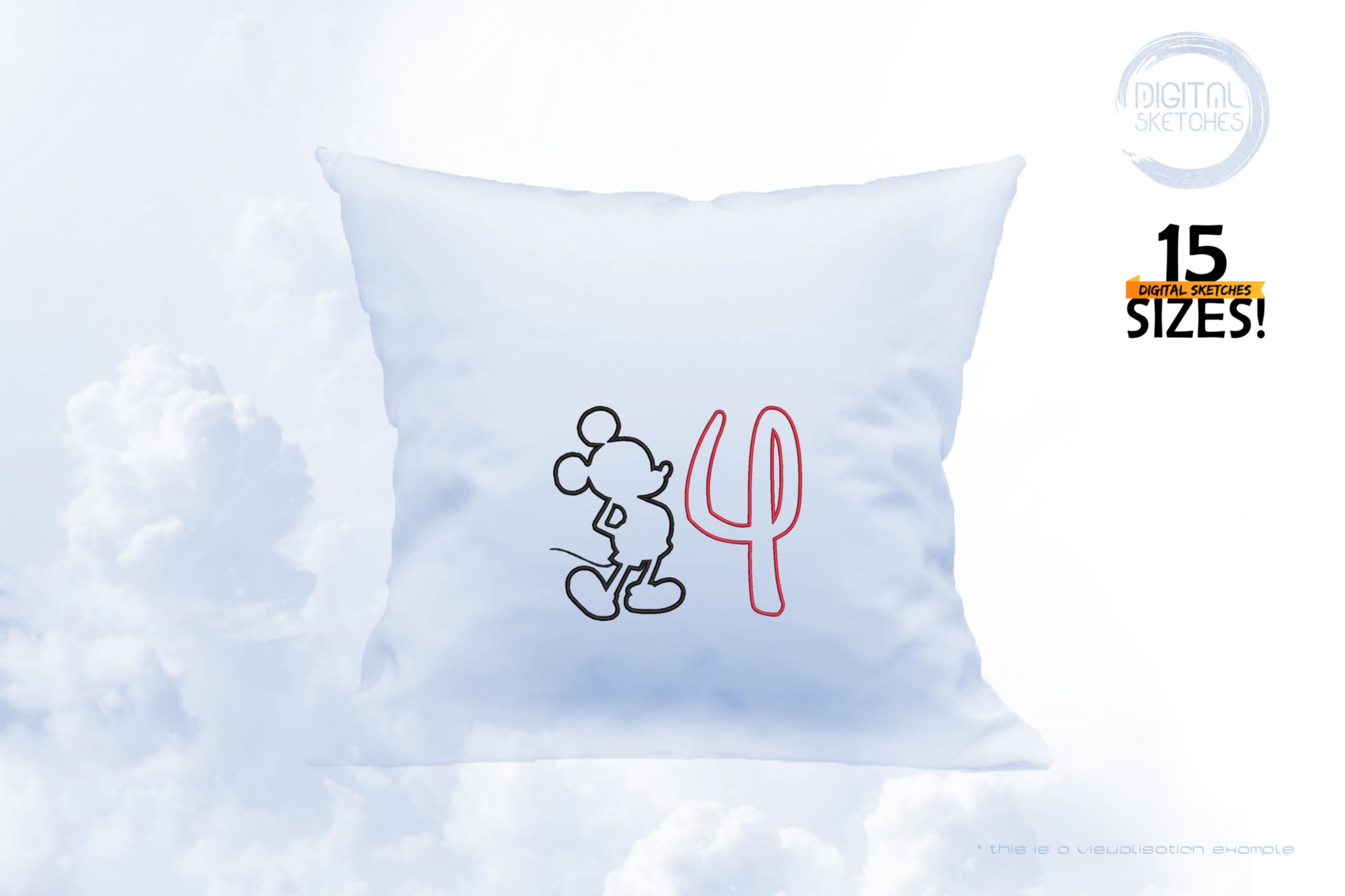 Mouse Number 4 Applique Design 