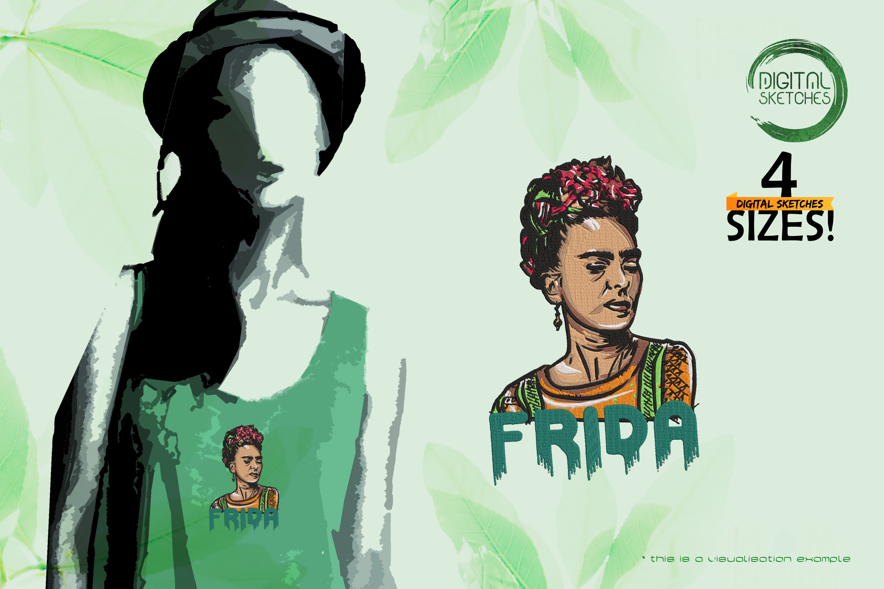 Tribute To Artist Magdalena Carmen Frieda Kahlo Y Calderon aka Frida Kahlo (Colored Portrait)