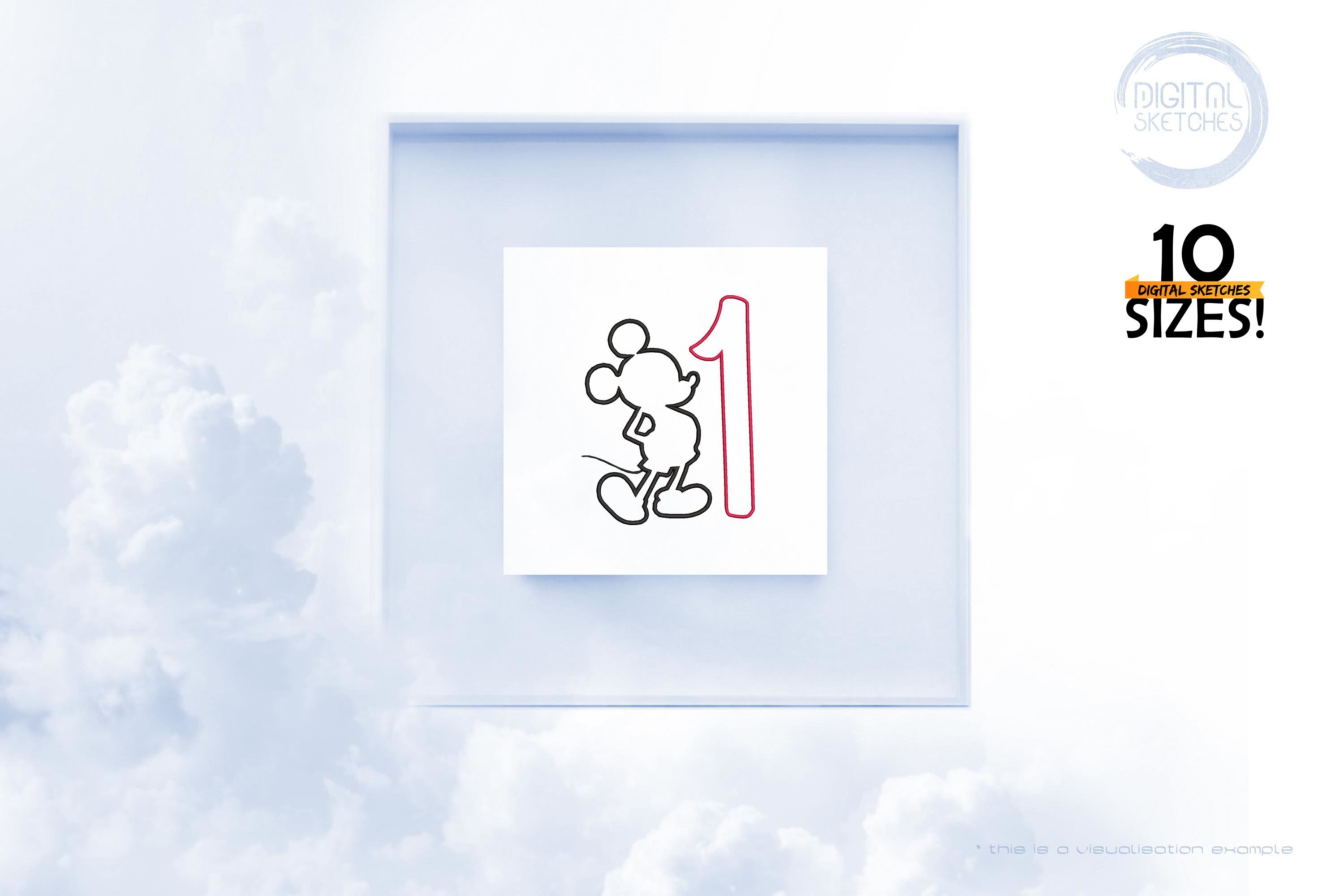 Mouse Number 1 Applique Design