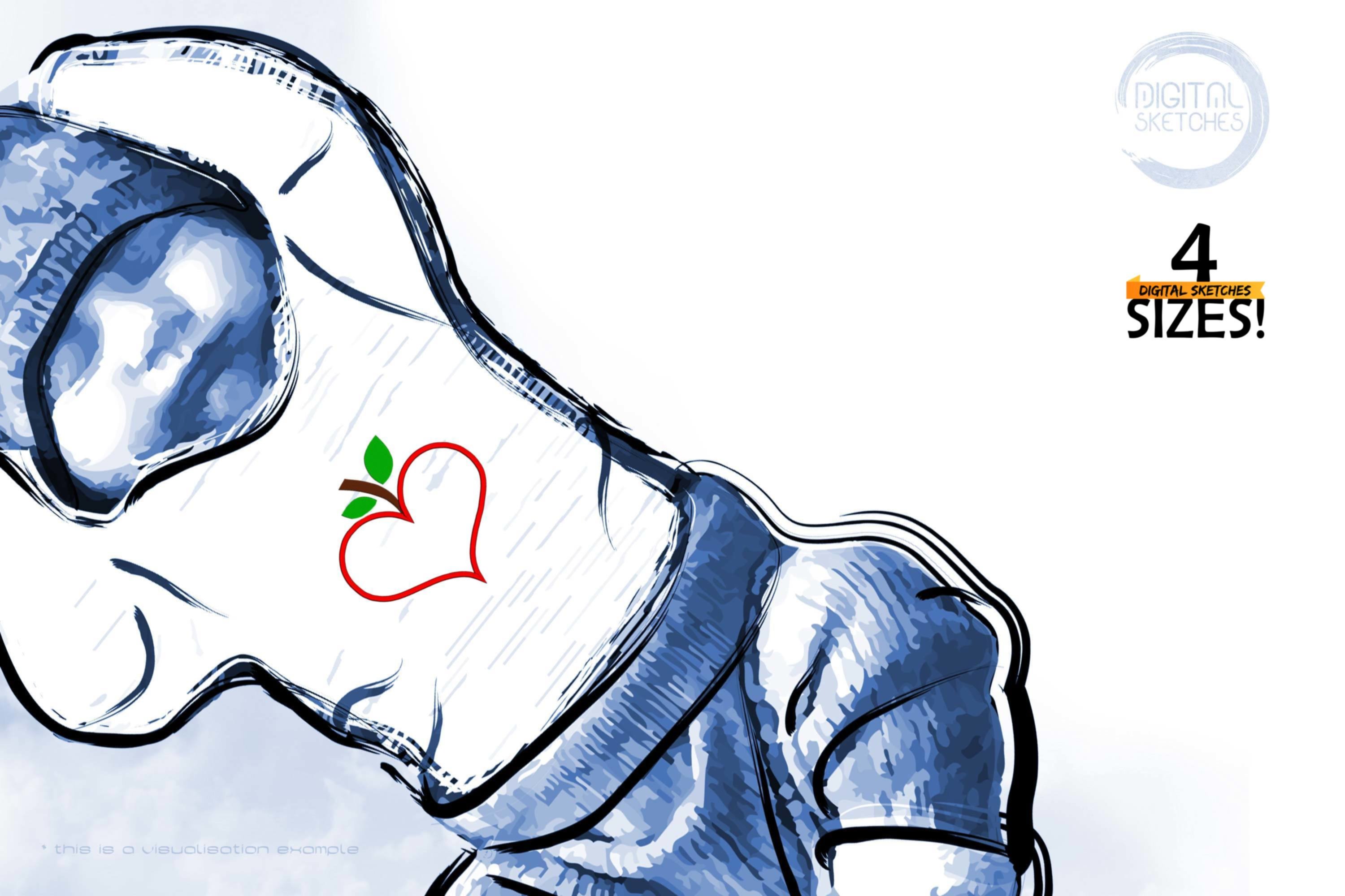 Apple Heart Applique