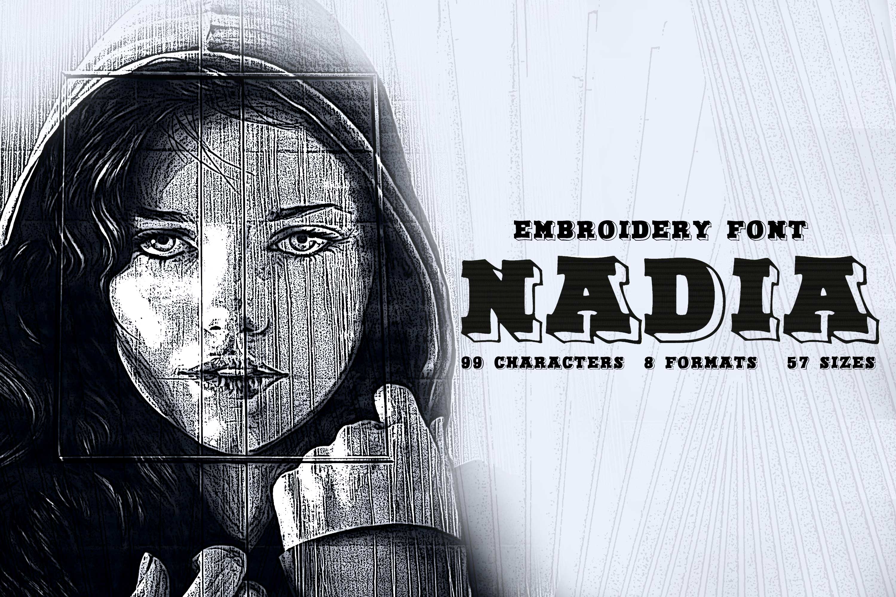 Nadia Fancy 3D Serif Characters Font 