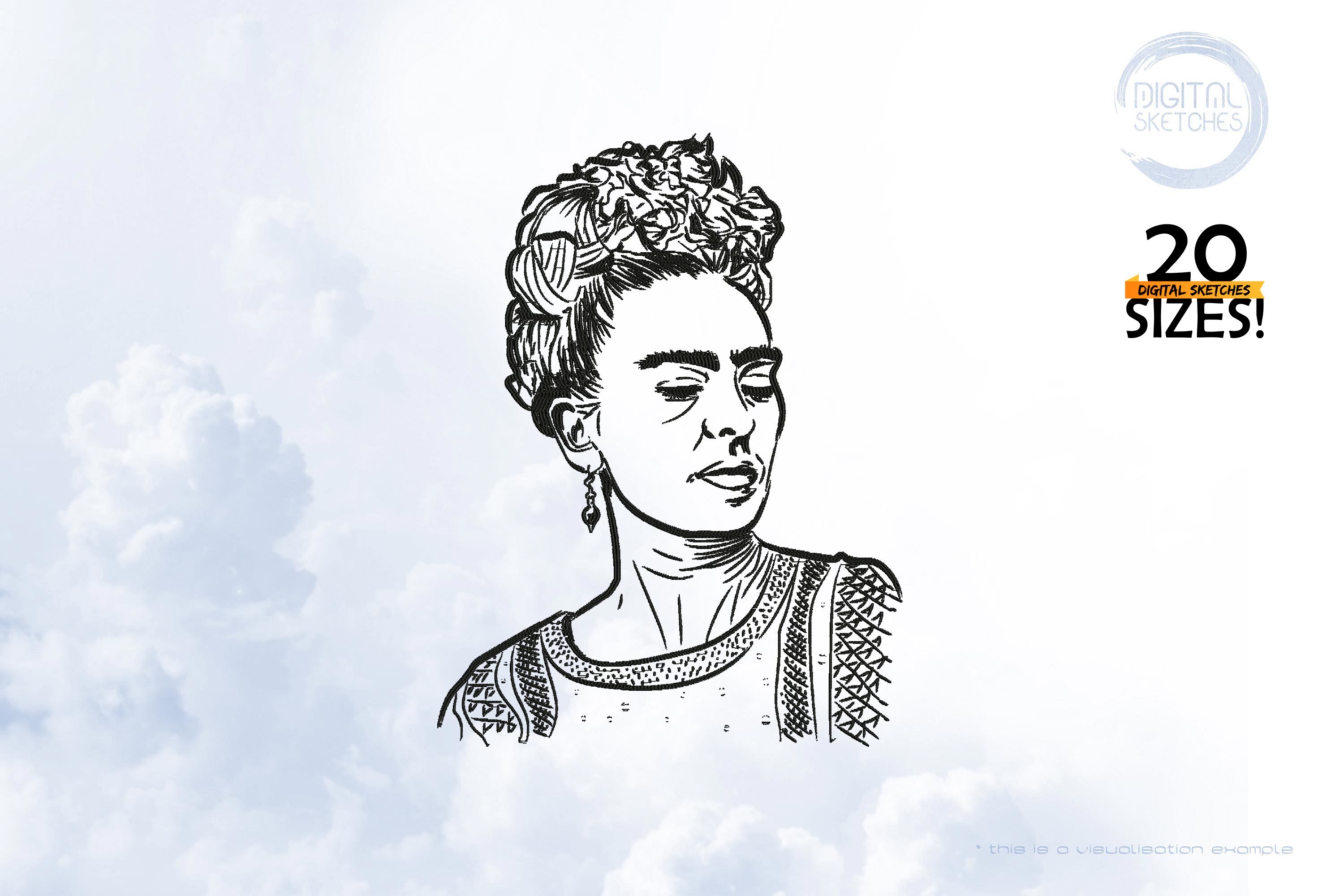 Tribute To Artist Magdalena Carmen Frieda Kahlo Y Calderon aka Frida Kahlo (Hand-Drawn Portrait)