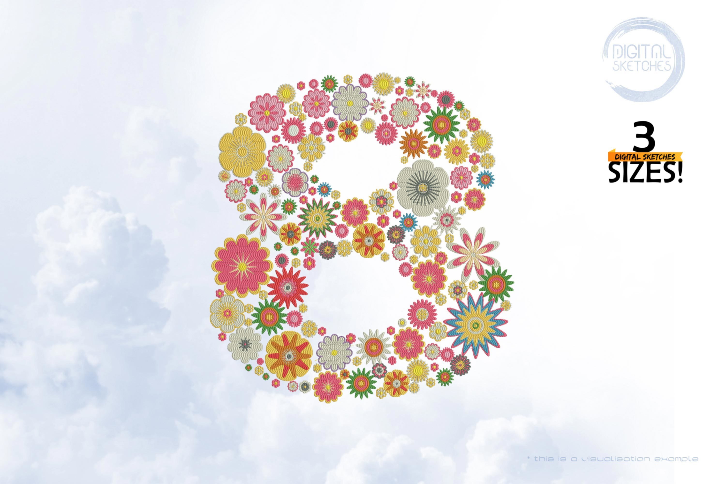 Floral Number Eight 8