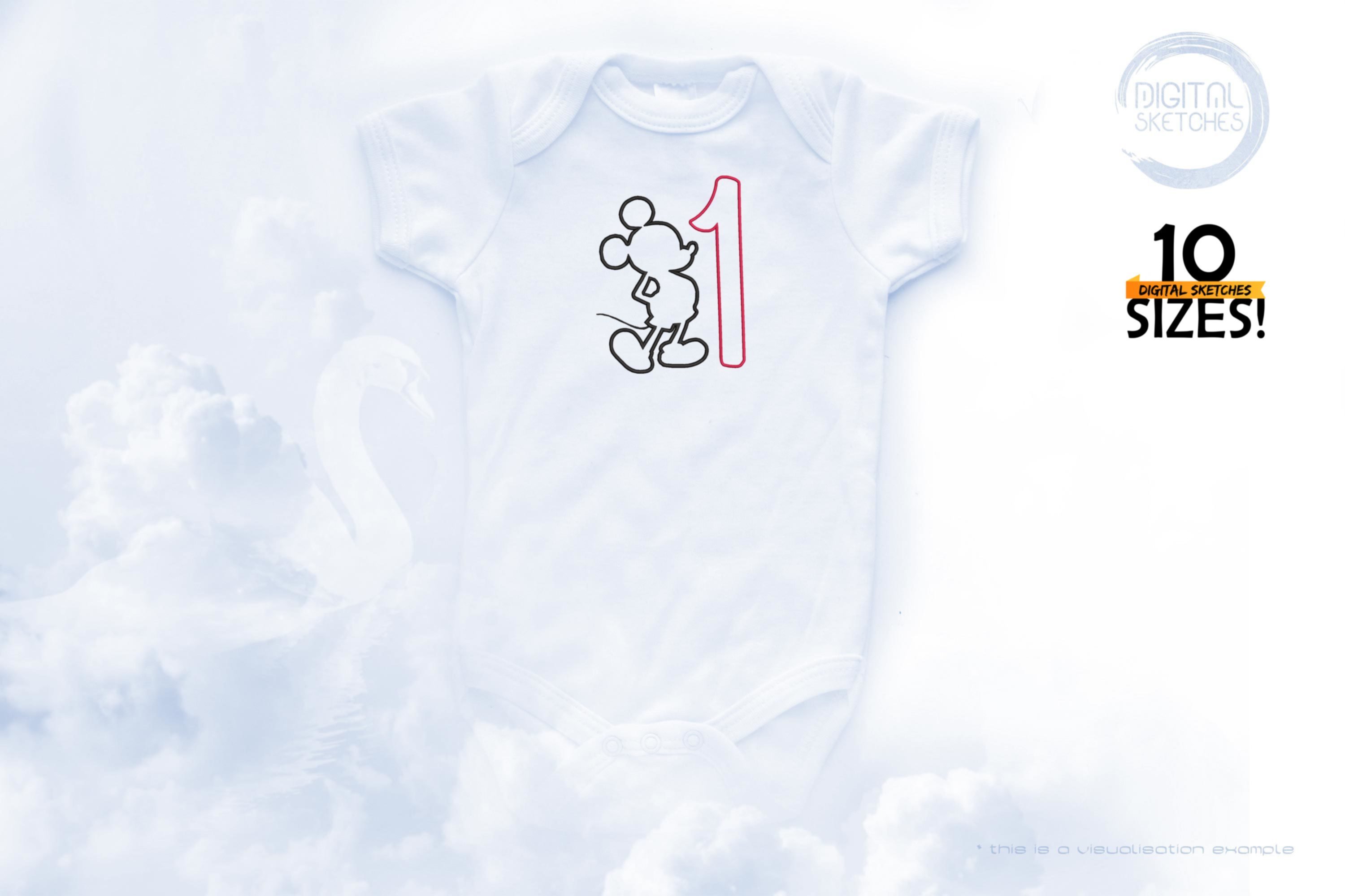 Mouse Number 1 Applique Design