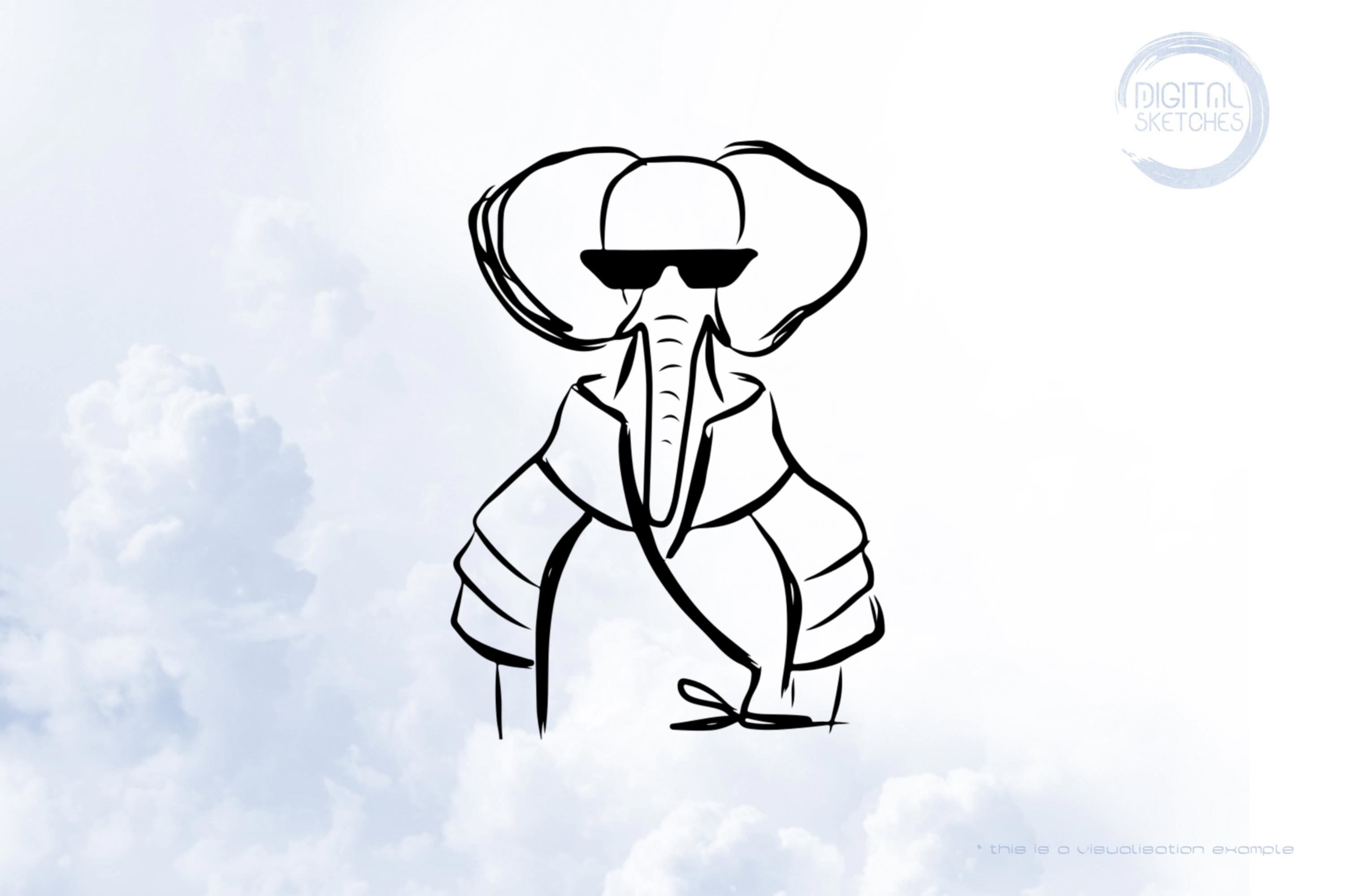 Elephant Freehand Sketch 