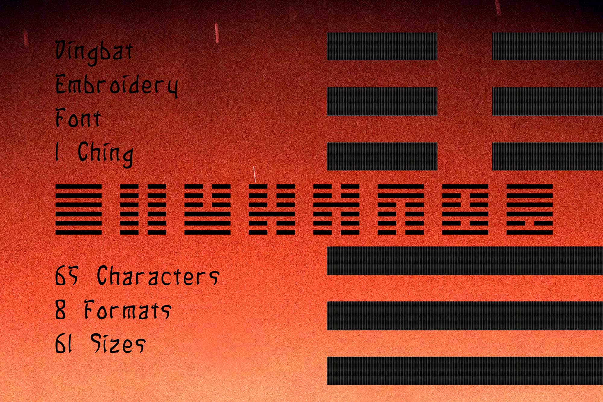 I Ching Line Characters Dingbat Font 