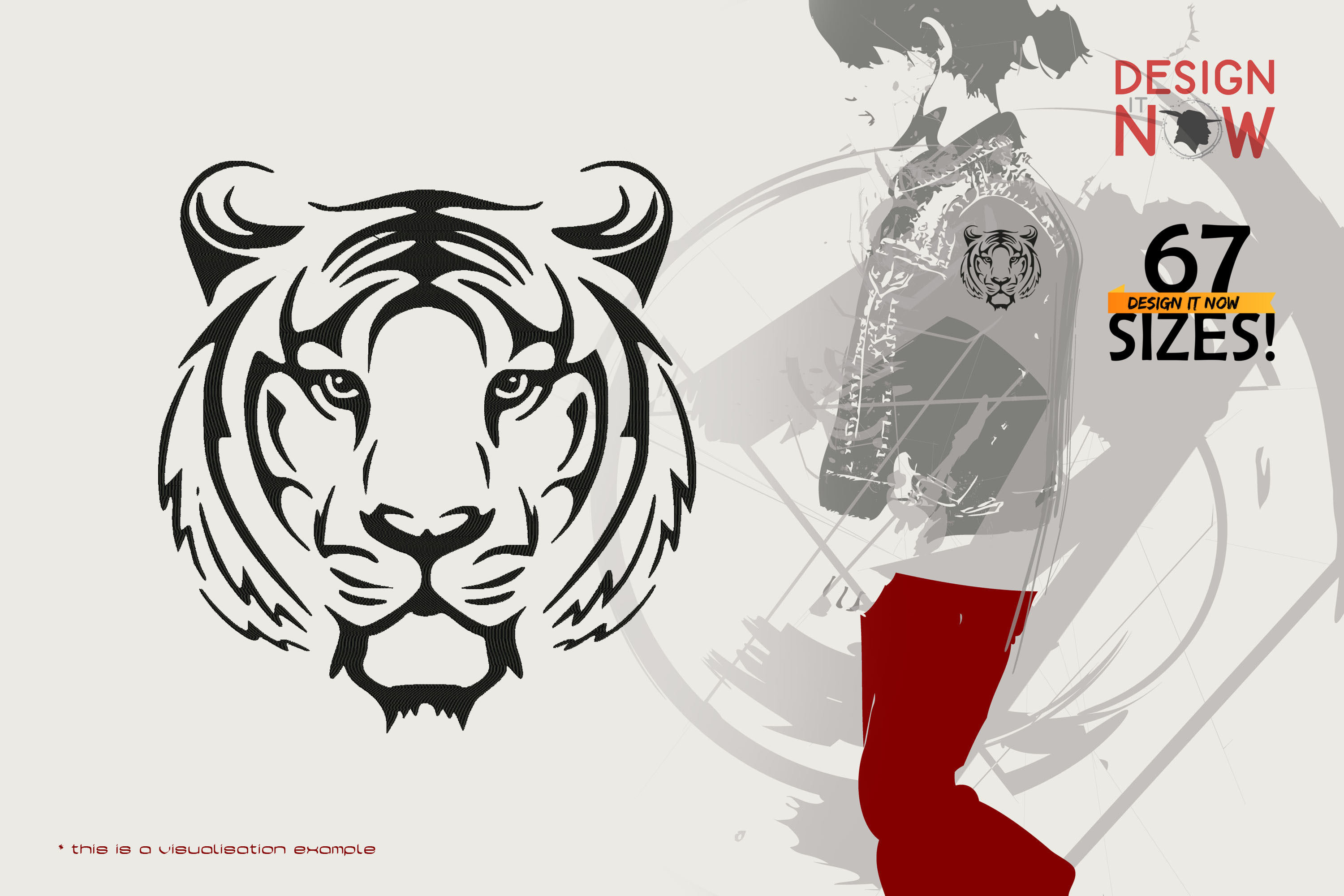 Tiger Head Line Art I
