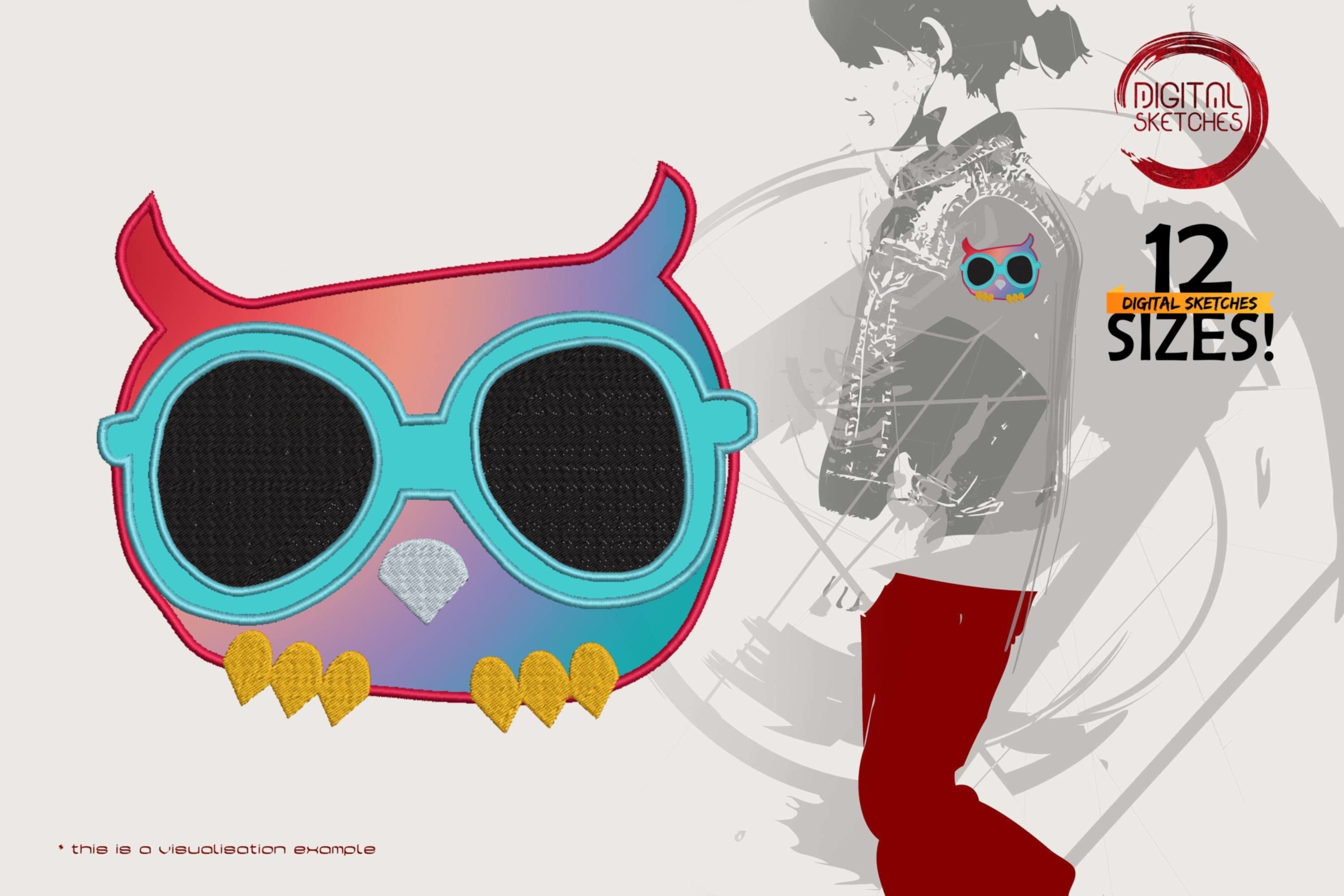 Cool Owl With Sunglasses Applique 