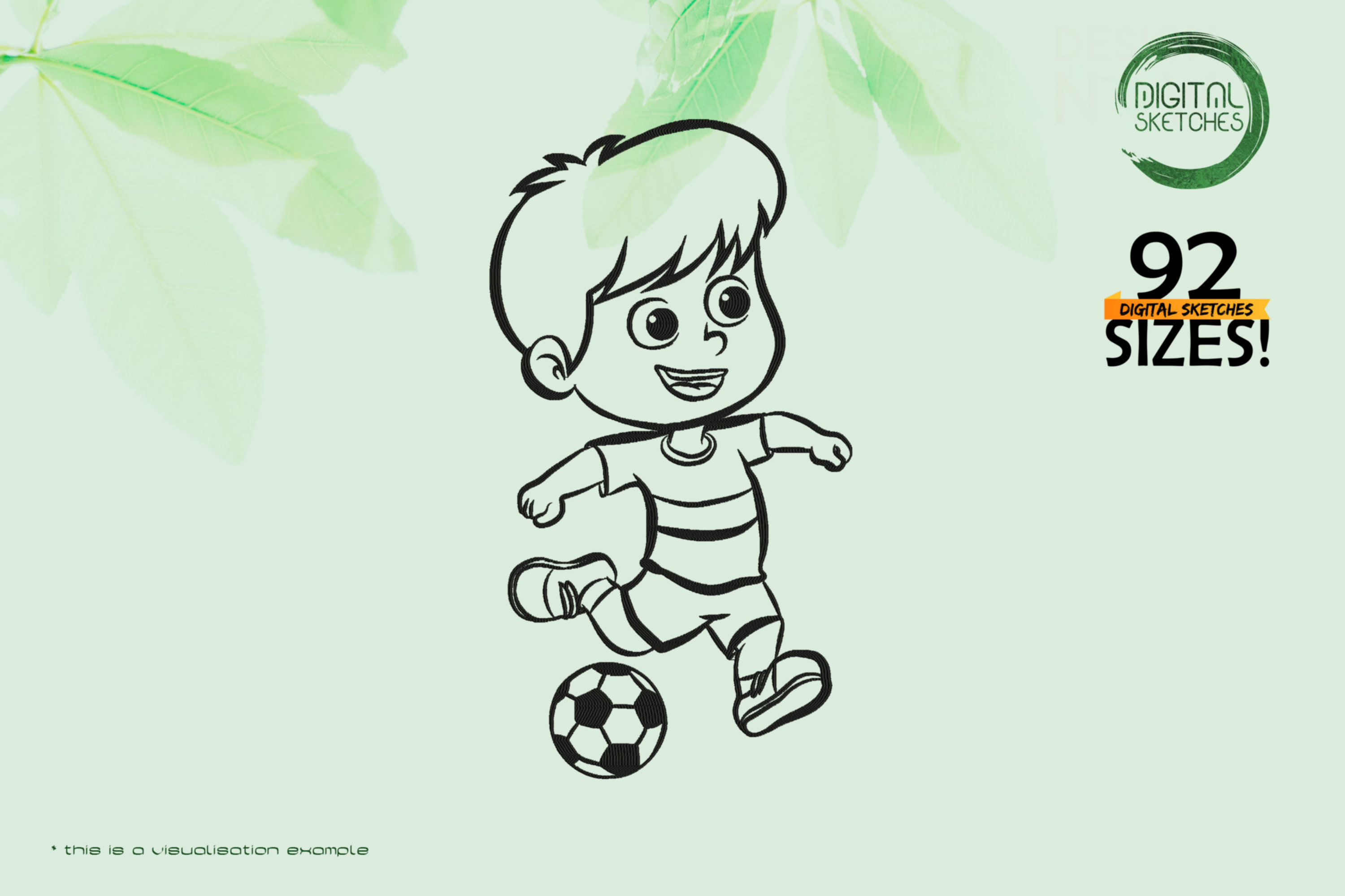 Kid Soccer Sketch IV