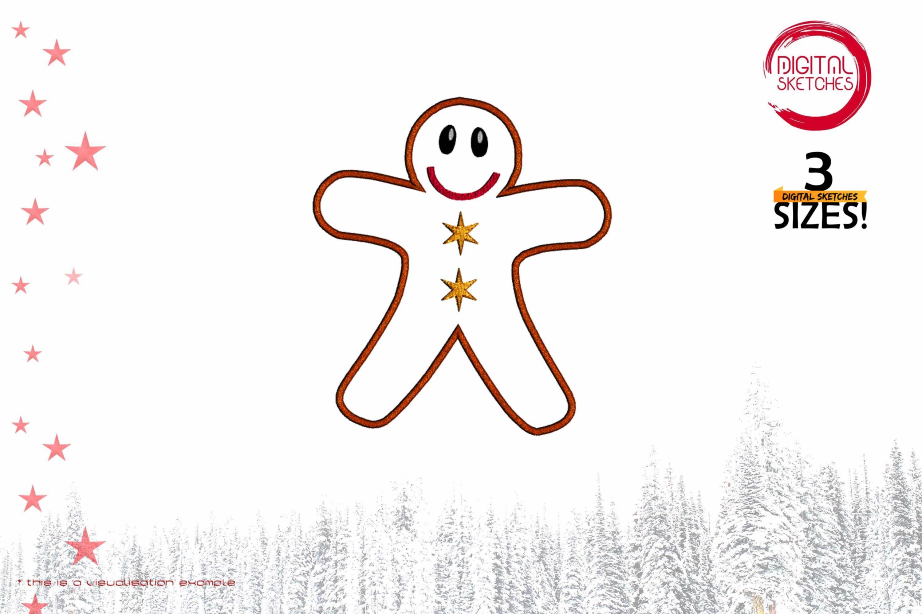 Gingerbread Baked Goods Christmas Season Applique Design