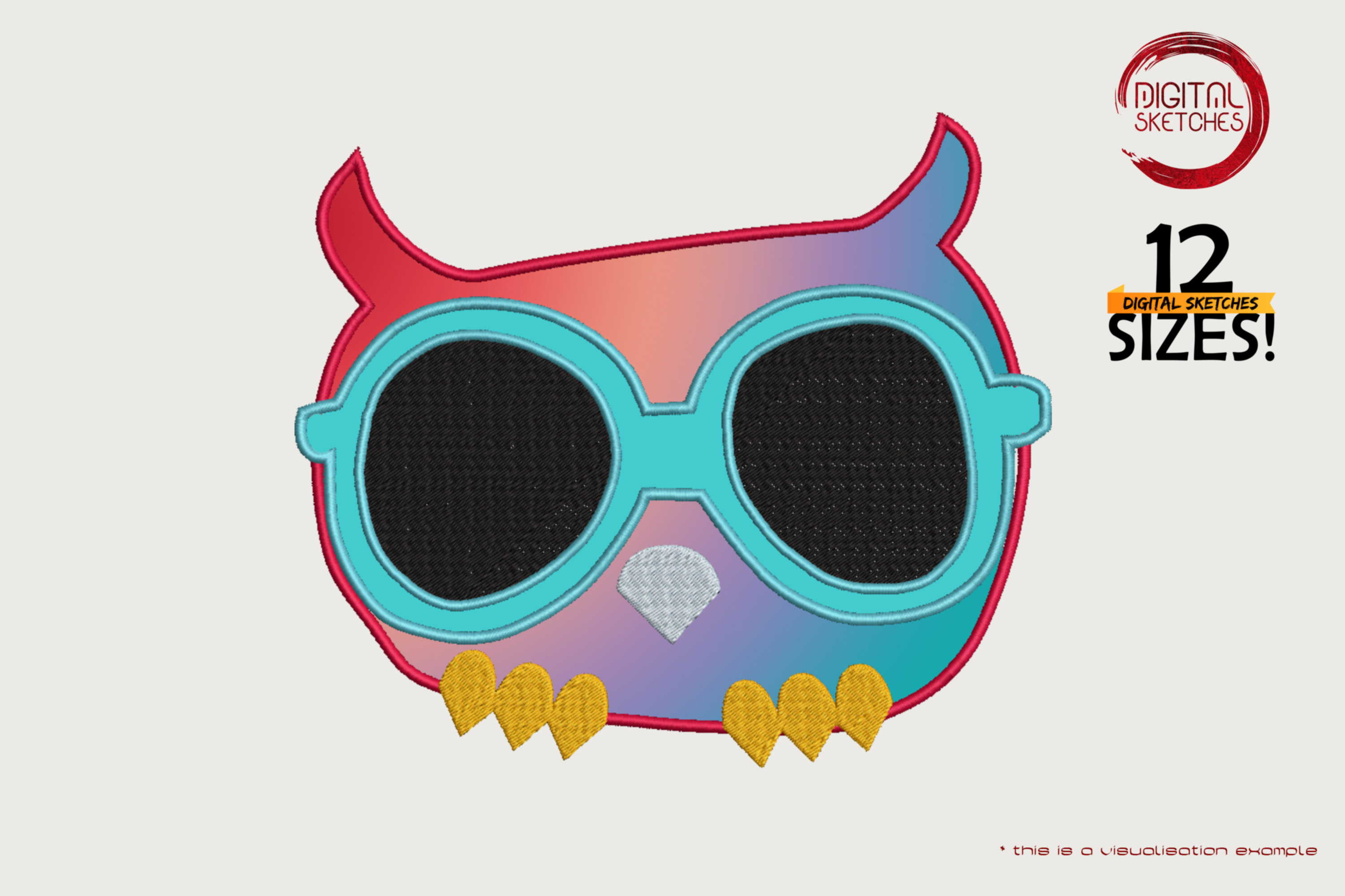 Cool Owl With Sunglasses Applique 