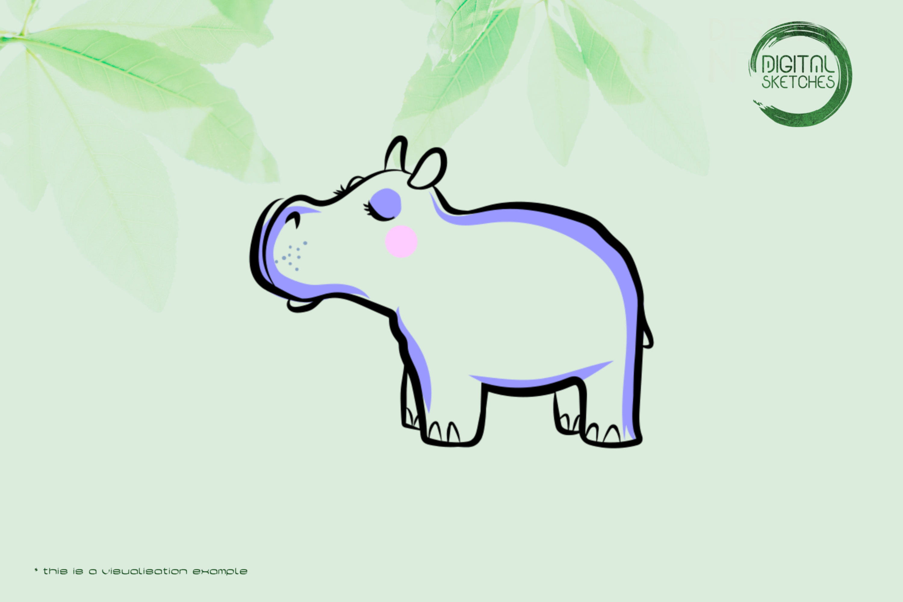 Hippopotamus Sketch Art