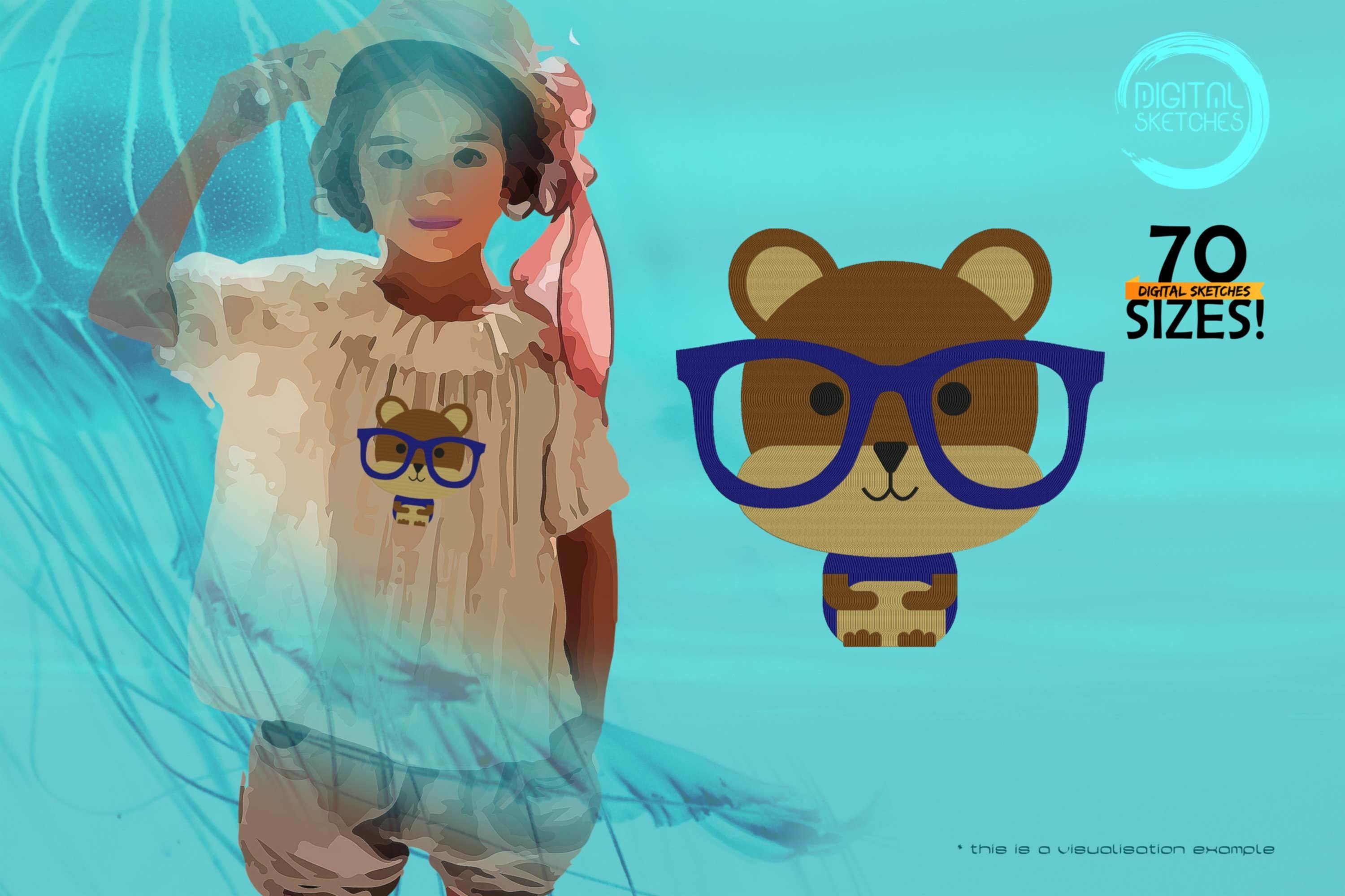 Hipster Bear With Glasses