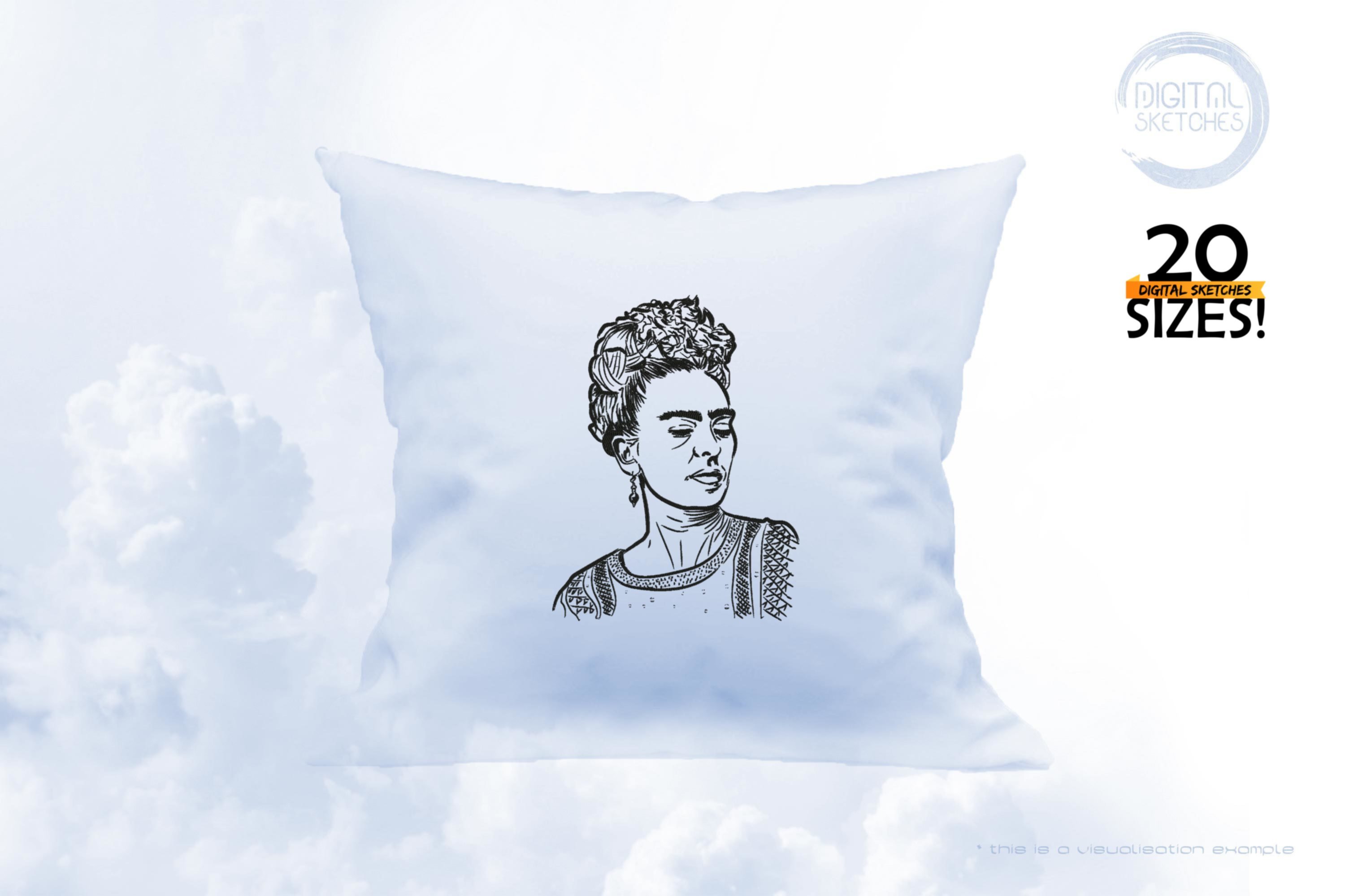 Tribute To Artist Magdalena Carmen Frieda Kahlo Y Calderon aka Frida Kahlo (Hand-Drawn Portrait)