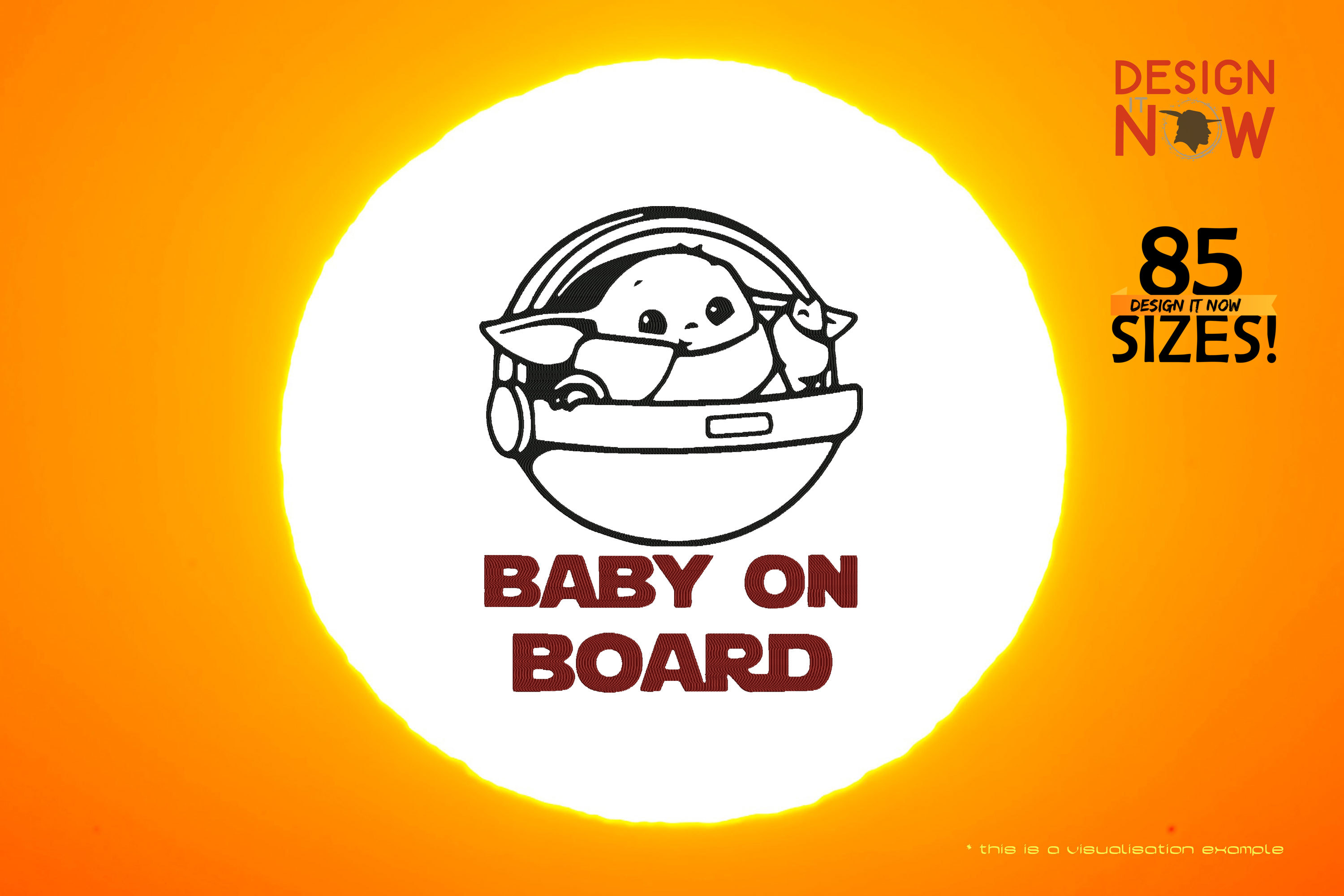 Tribute To Fictional Character Grogu aka Baby Yoda (Baby On Board)