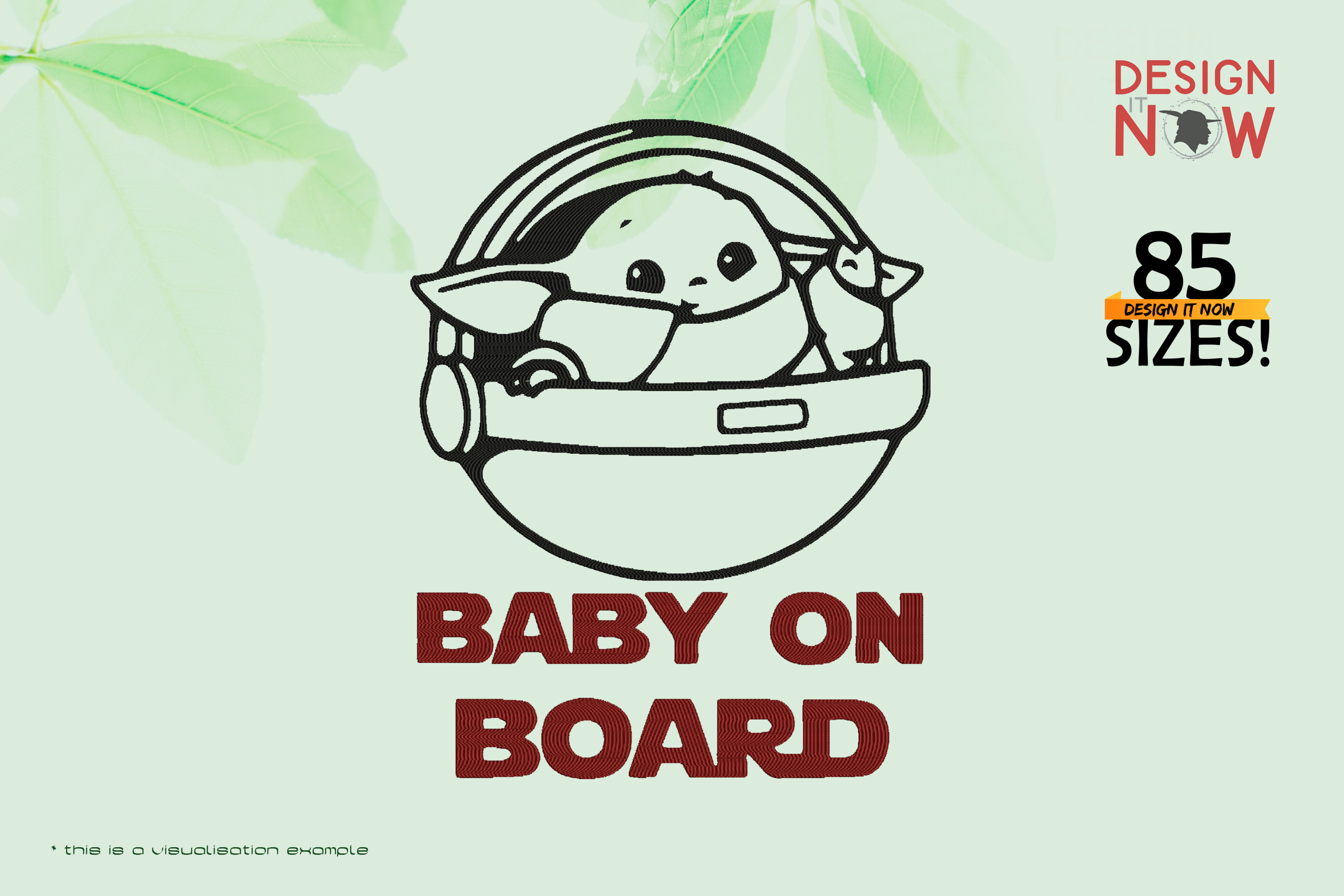 Tribute To Fictional Character Grogu aka Baby Yoda (Baby On Board)