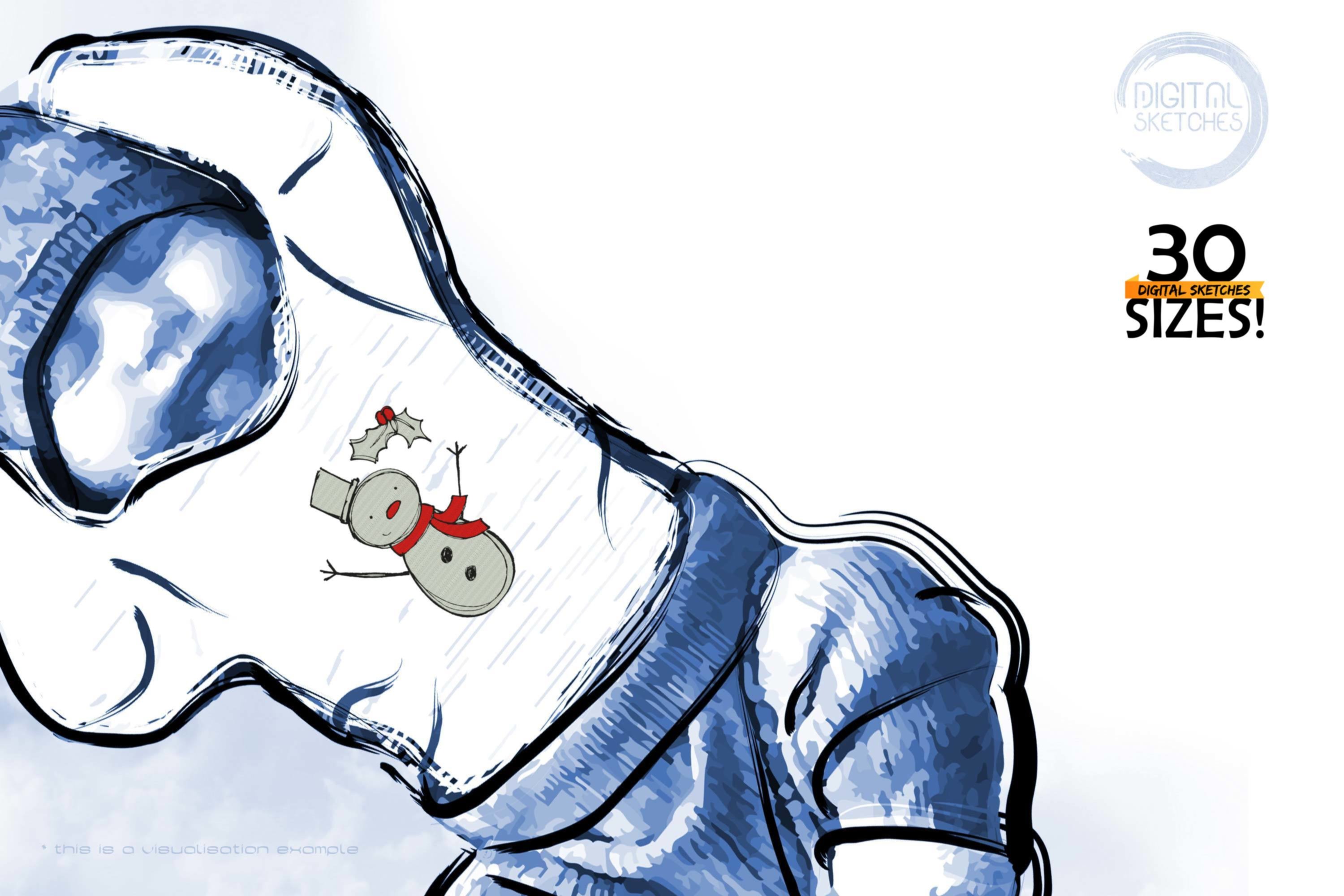 Snowman Hand-Drawn