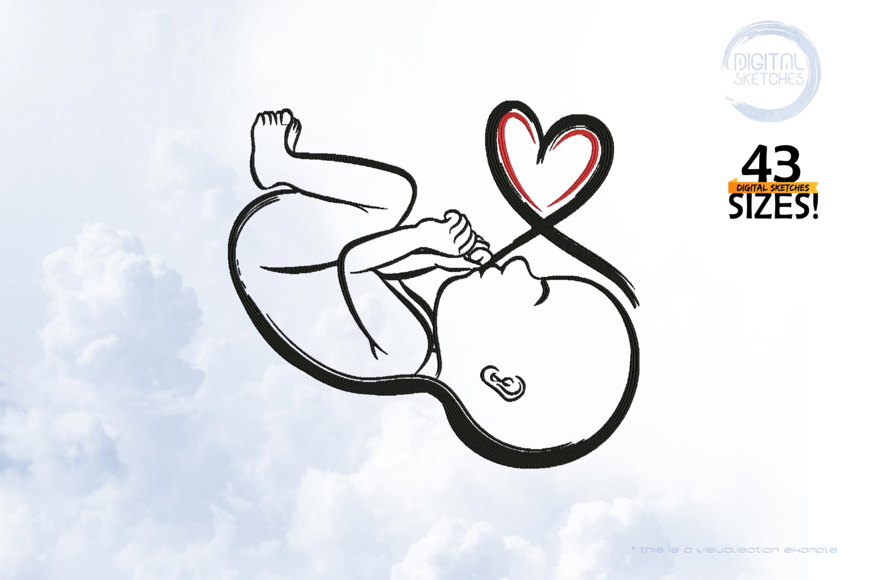Baby Newborn Line Art V
