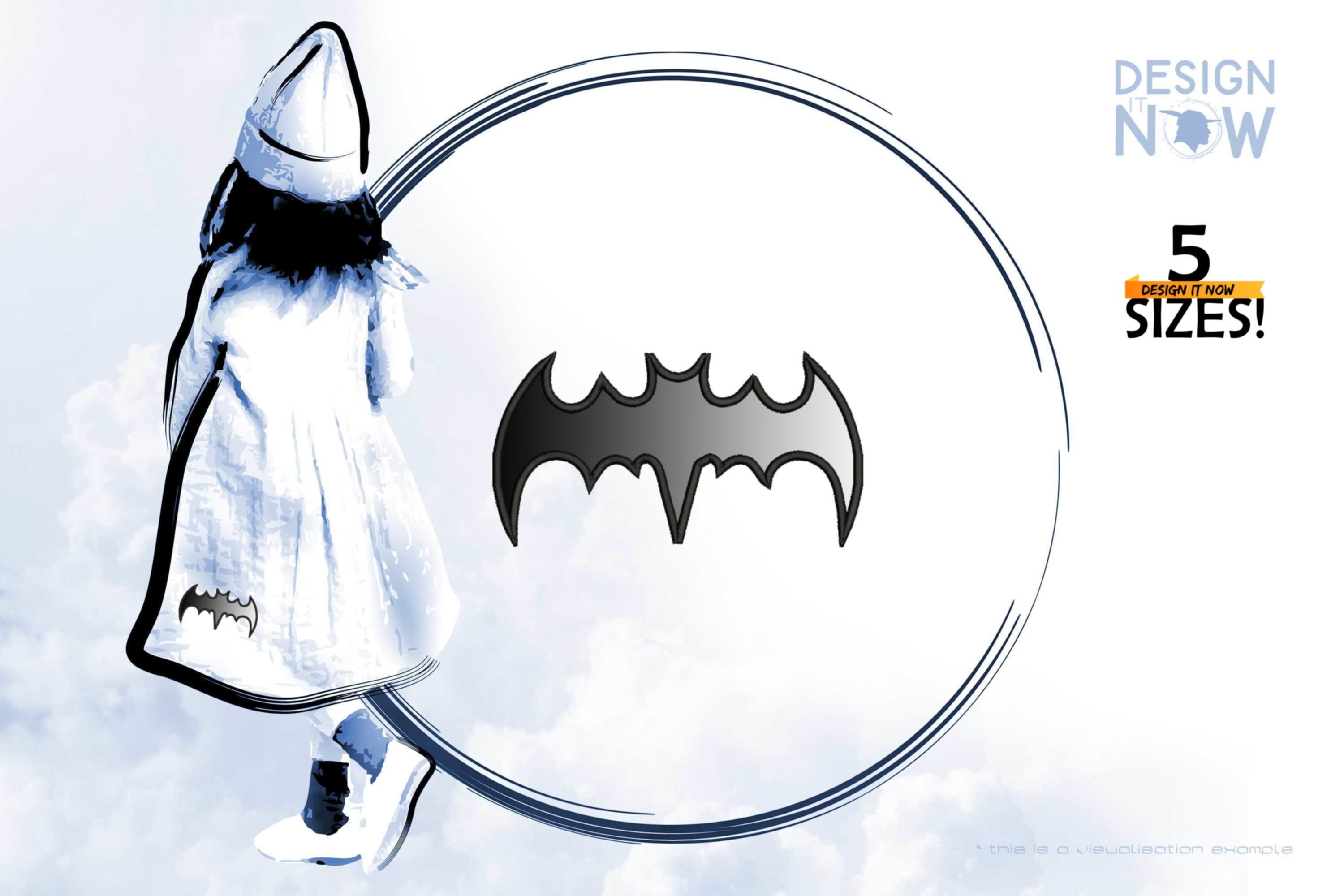 Bat Halloween Applique Design