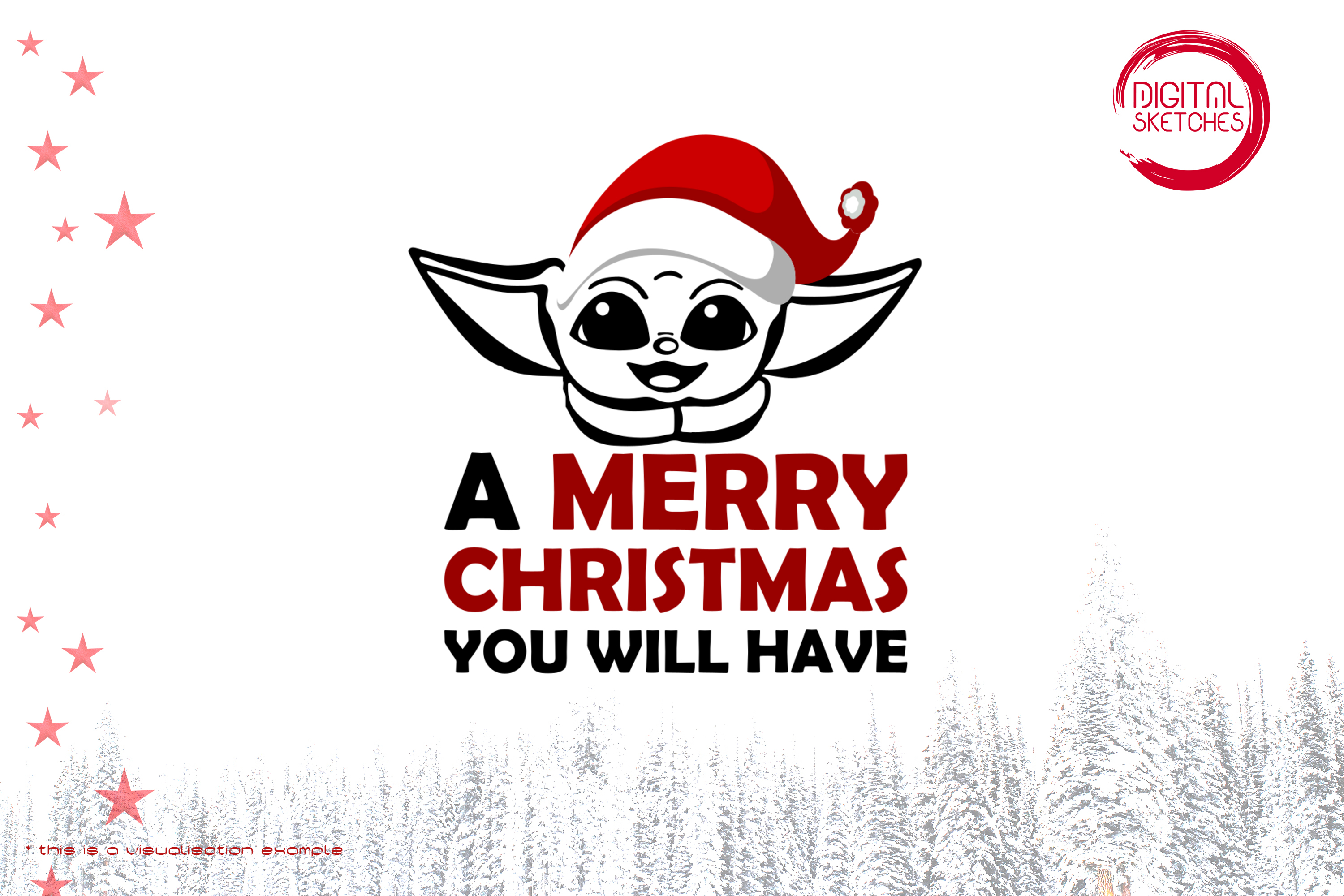 Tribute To Fictional Character Grogu aka Baby Yoda (Merry Christmas)